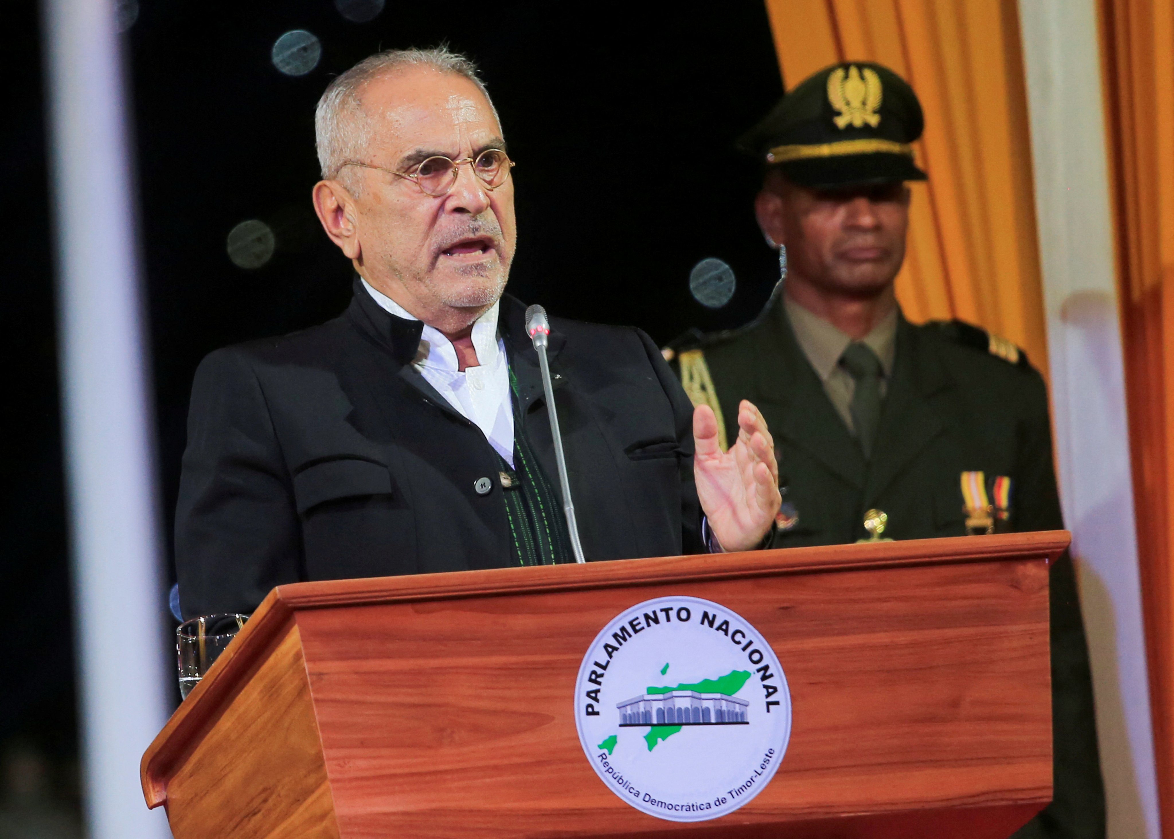 President Jose Ramos-Horta makes a speech after taking his oath during a swearing-in ceremony in Dili. Photo: Reuters