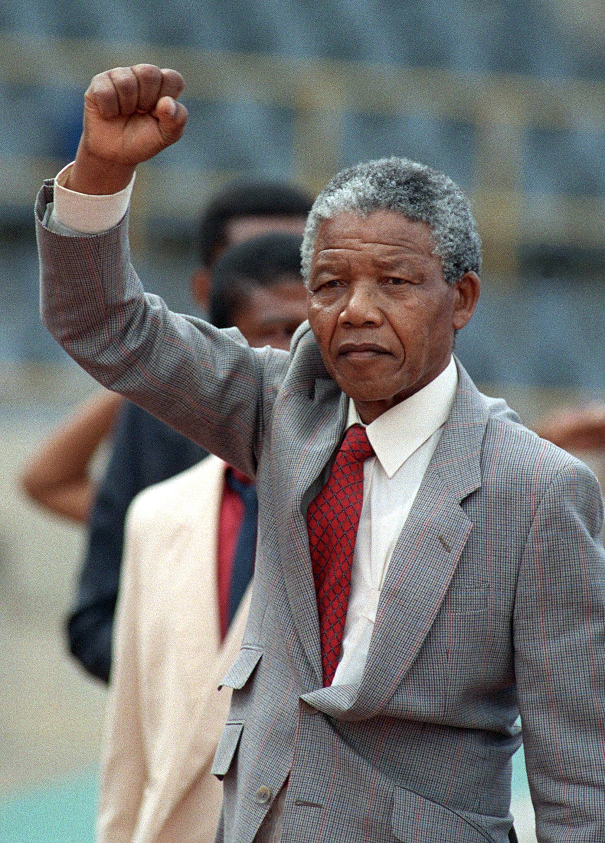Anti-apartheid leader Nelson Mandela a few days after his release from jail in 1990. Photo: AFP