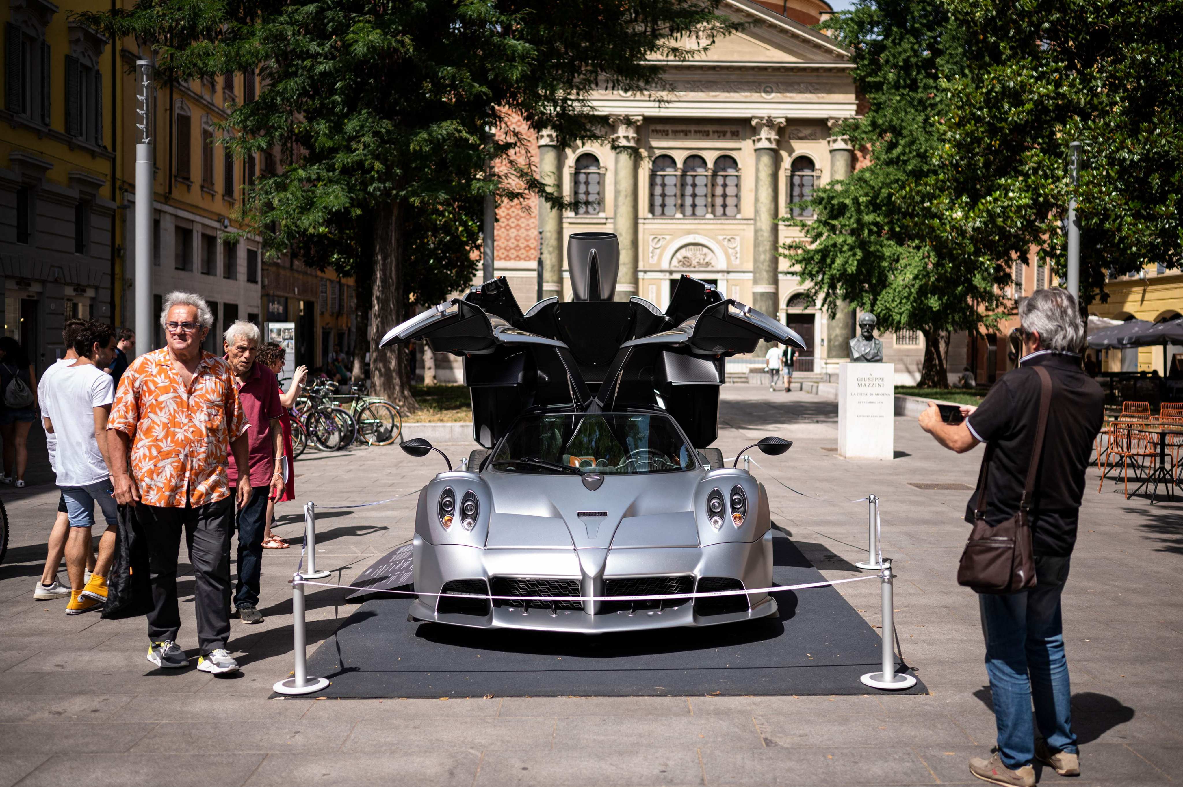 A Pagani in Modena, in the Emilia-Romagna region of Italy, during the Motor Valley Fest. Photo: Marco Bertorello/AFP