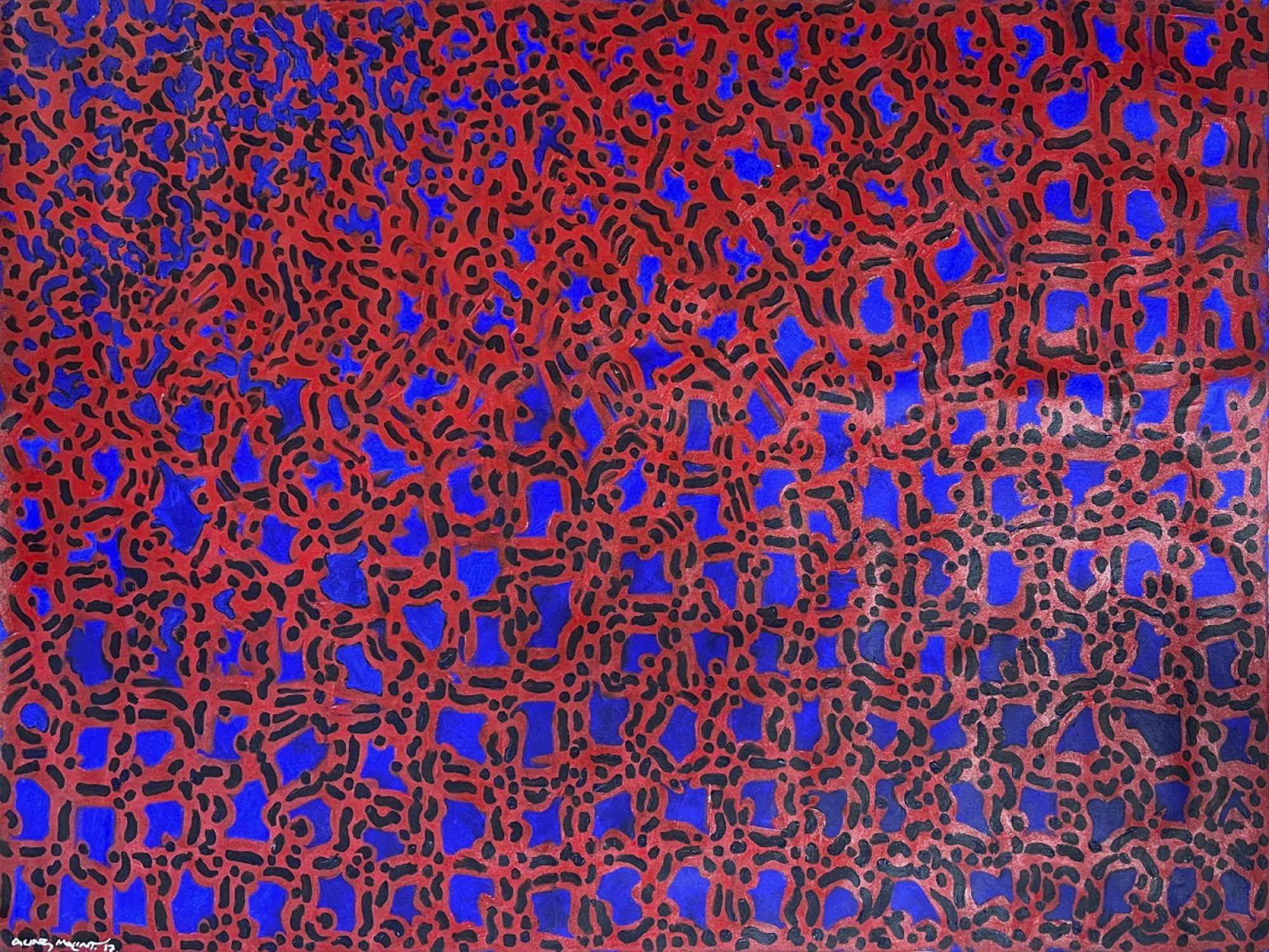 The Blue (2017) by Aung Myint, acrylic on canvas, 122 x 92 cm. Photo: Karin Weber Gallery/Aung Myint