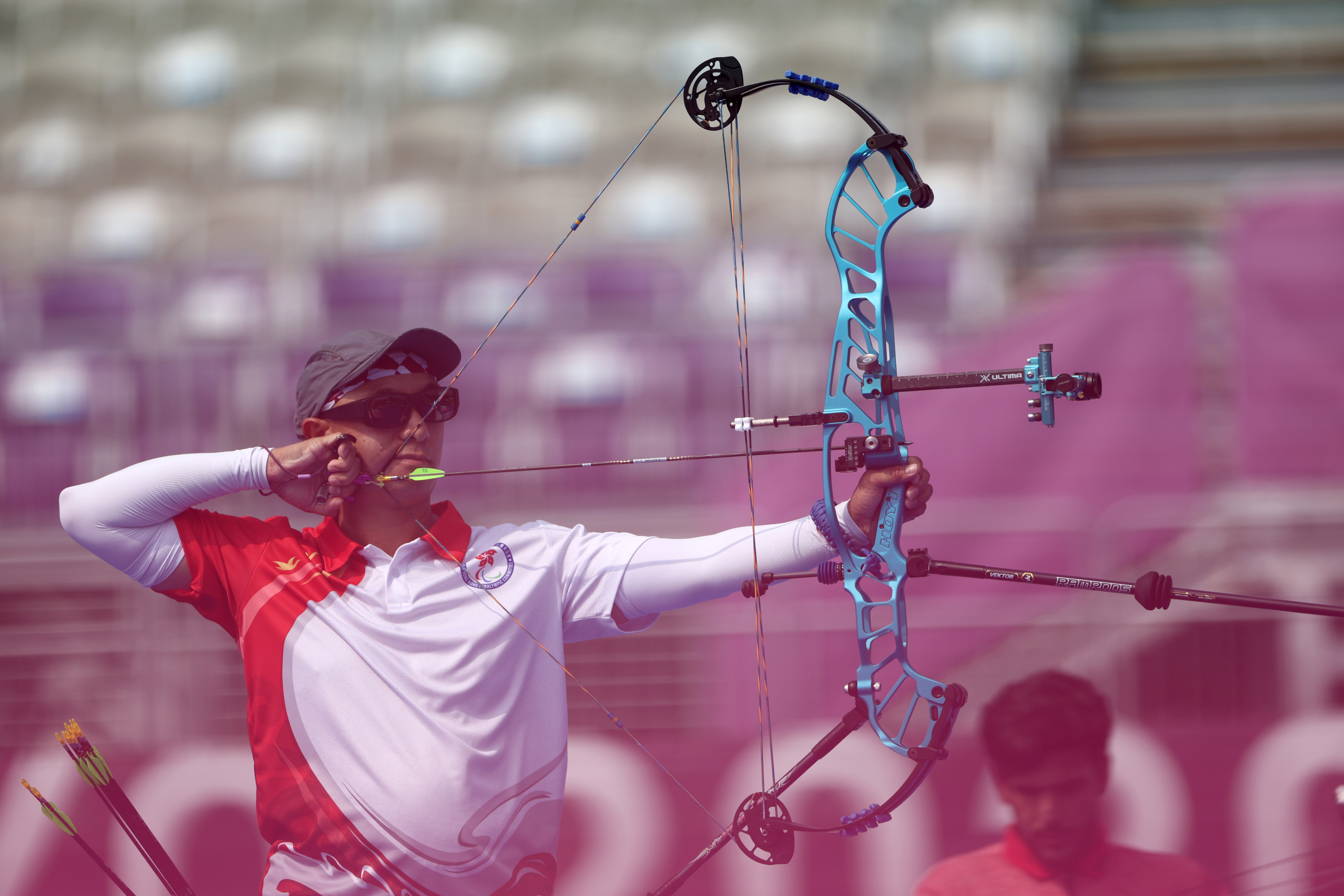 Hong Kong archer Ngai Ka-chuen in action at the Tokyo 2020 Paralympic Games. Photo: Reuters