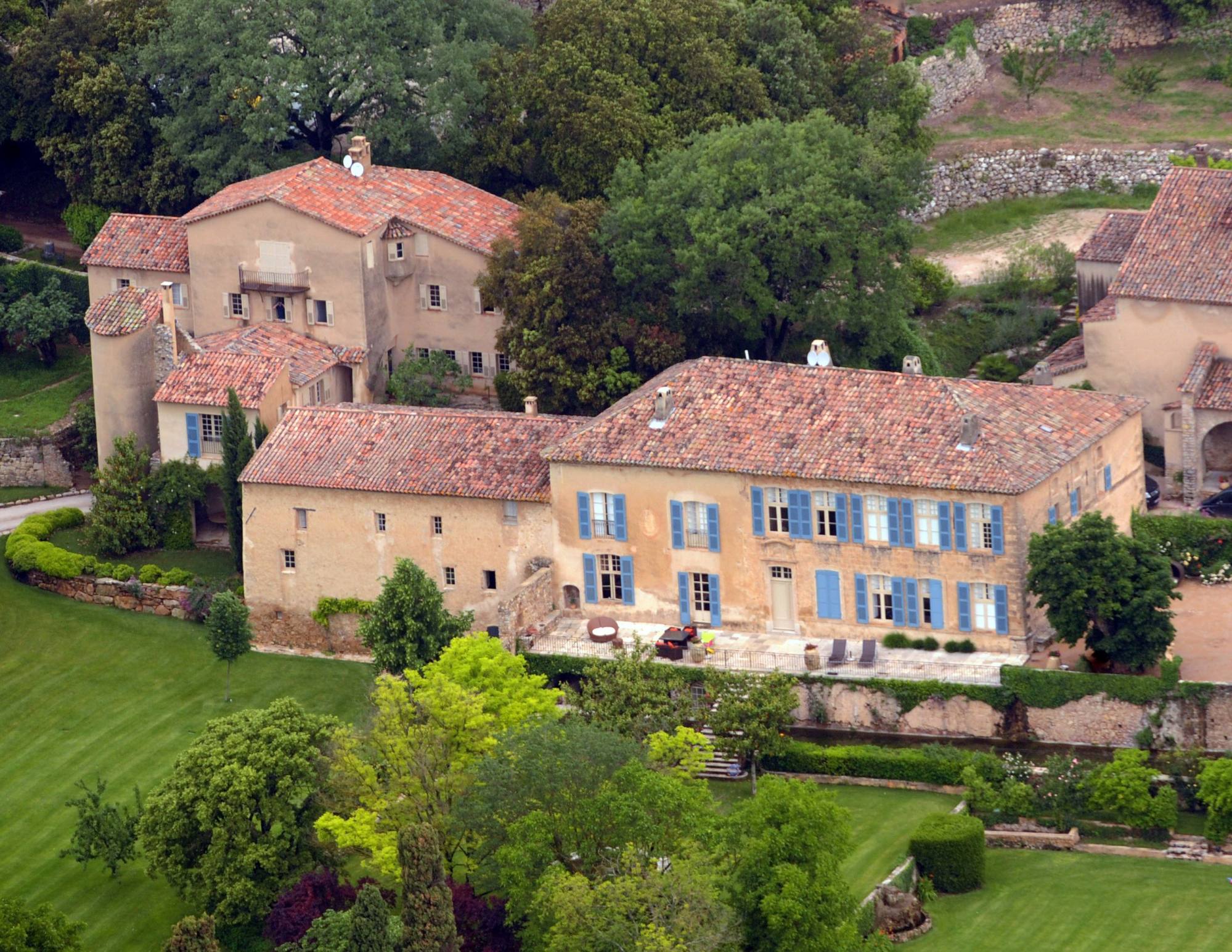 An aerial view of the Chateau Miraval in May 2008. It was bought later that year by US celebrities Brad Pitt and Angelina Jolie. Photo: AFP