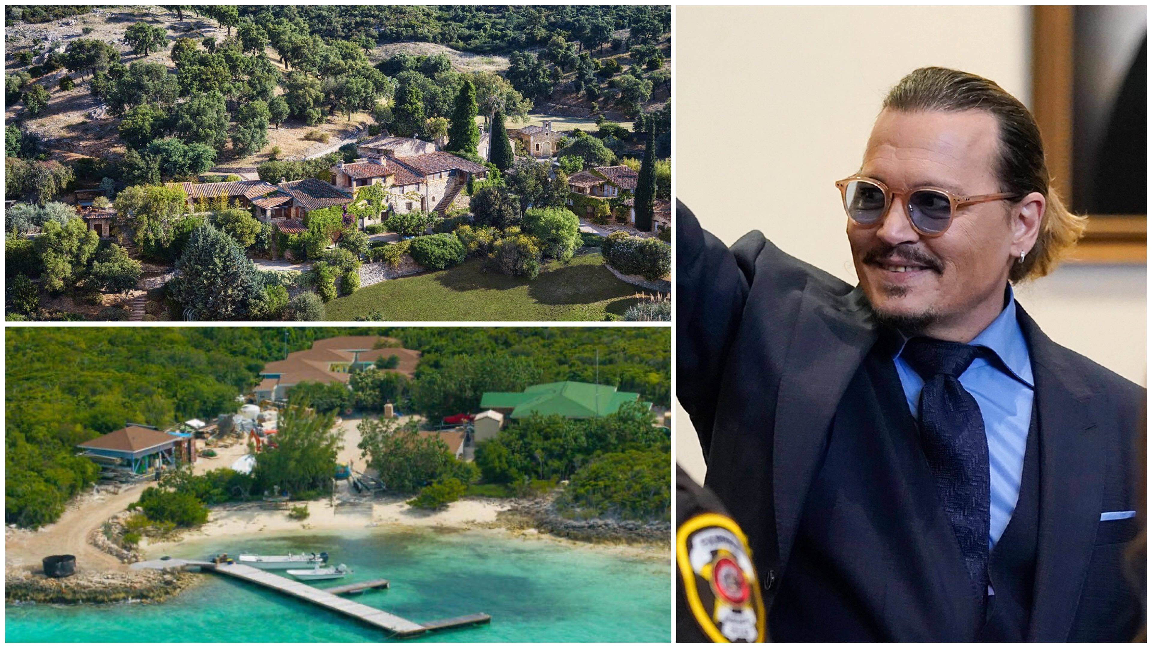 Johnny Depp owns properties all over the world. Photos: AFP, @JoePompliano/Twitter