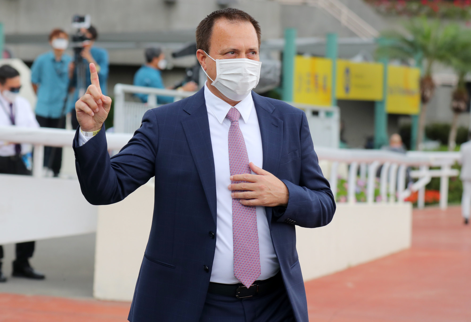 Caspar Fownes celebrates his 1,000th winner in Hong Kong.