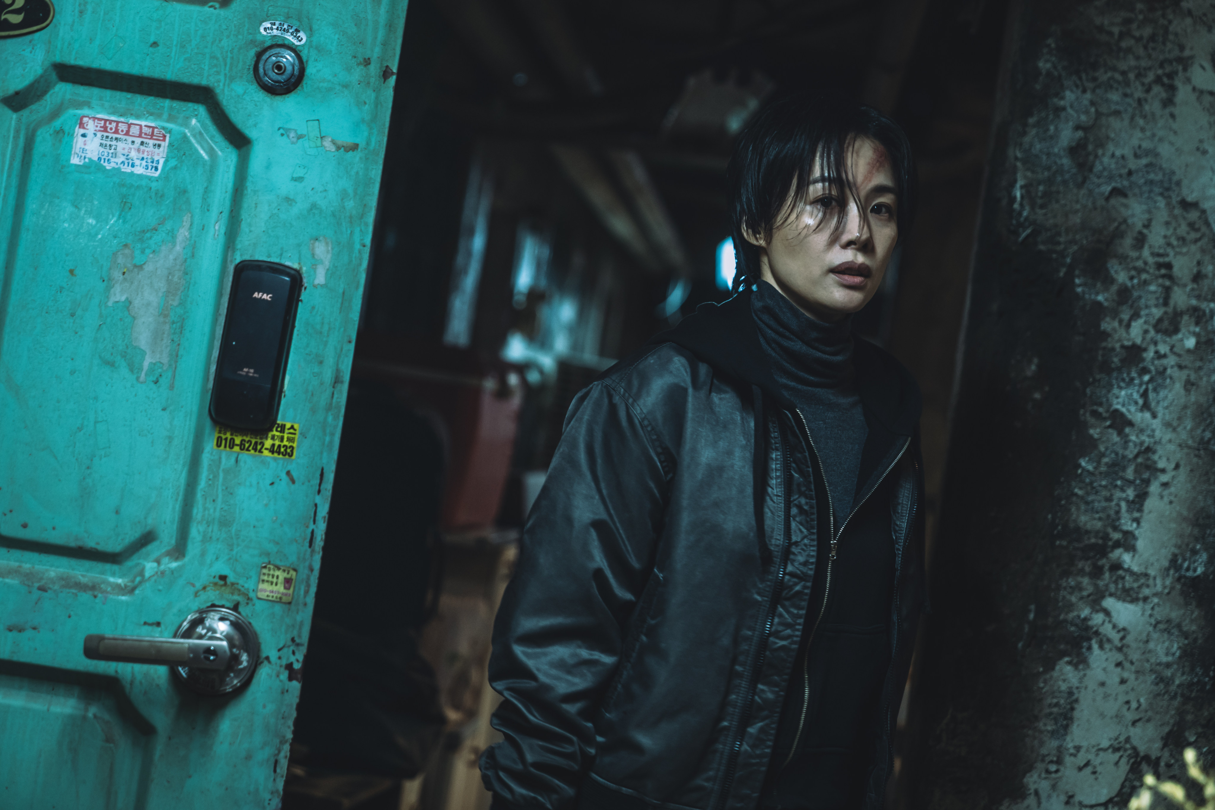 Kim Hyun-joo in a still from Hellbound. Photo: Netflix