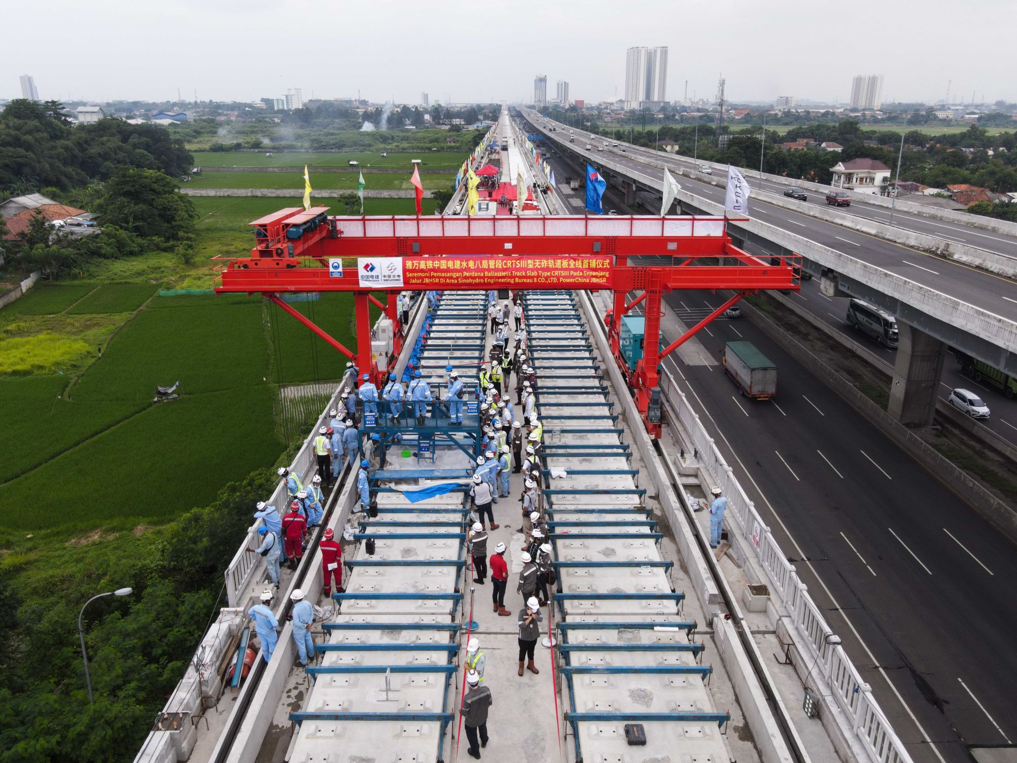 Construction of the Jalarta-Bandung High Speed Railway in Indonesia. Photo: Xinhua