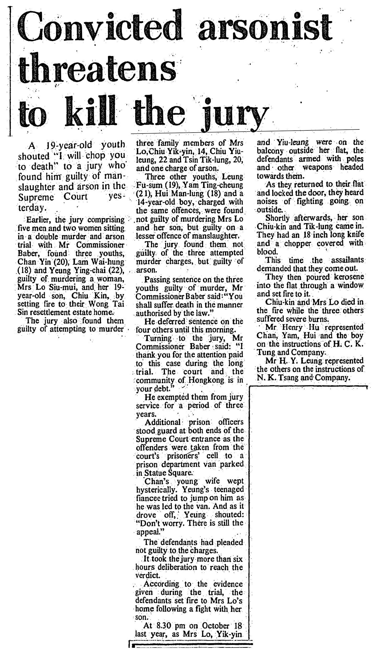 When jury members in Hong Kong received death threat over manslaughter