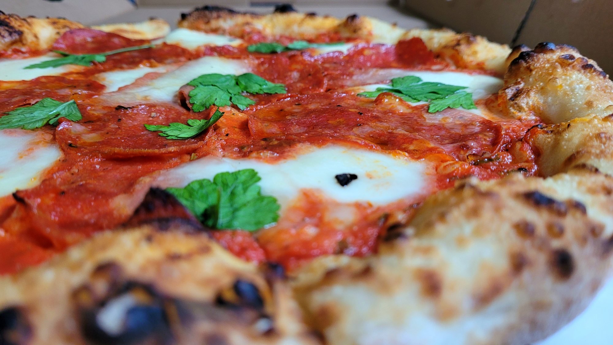 A pizza from Fiamma is rated as “totally worth it”. Photo: Professor Doctor Pizza
