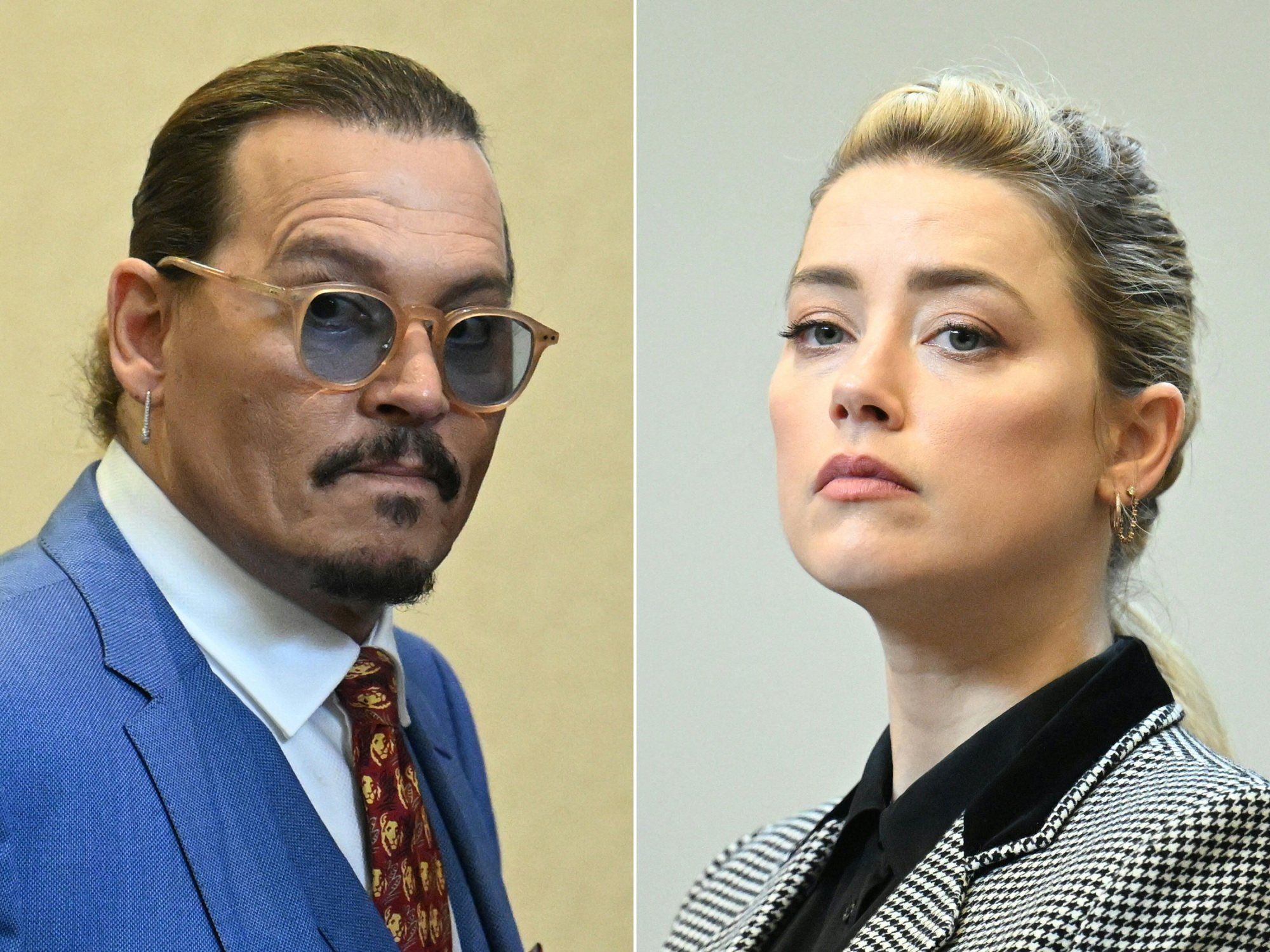 Johnny Depp and Amber Heard at the Fairfax County Circuit Courthouse in Fairfax, Virginia, US, on May 24, 2022. Photo: TNS