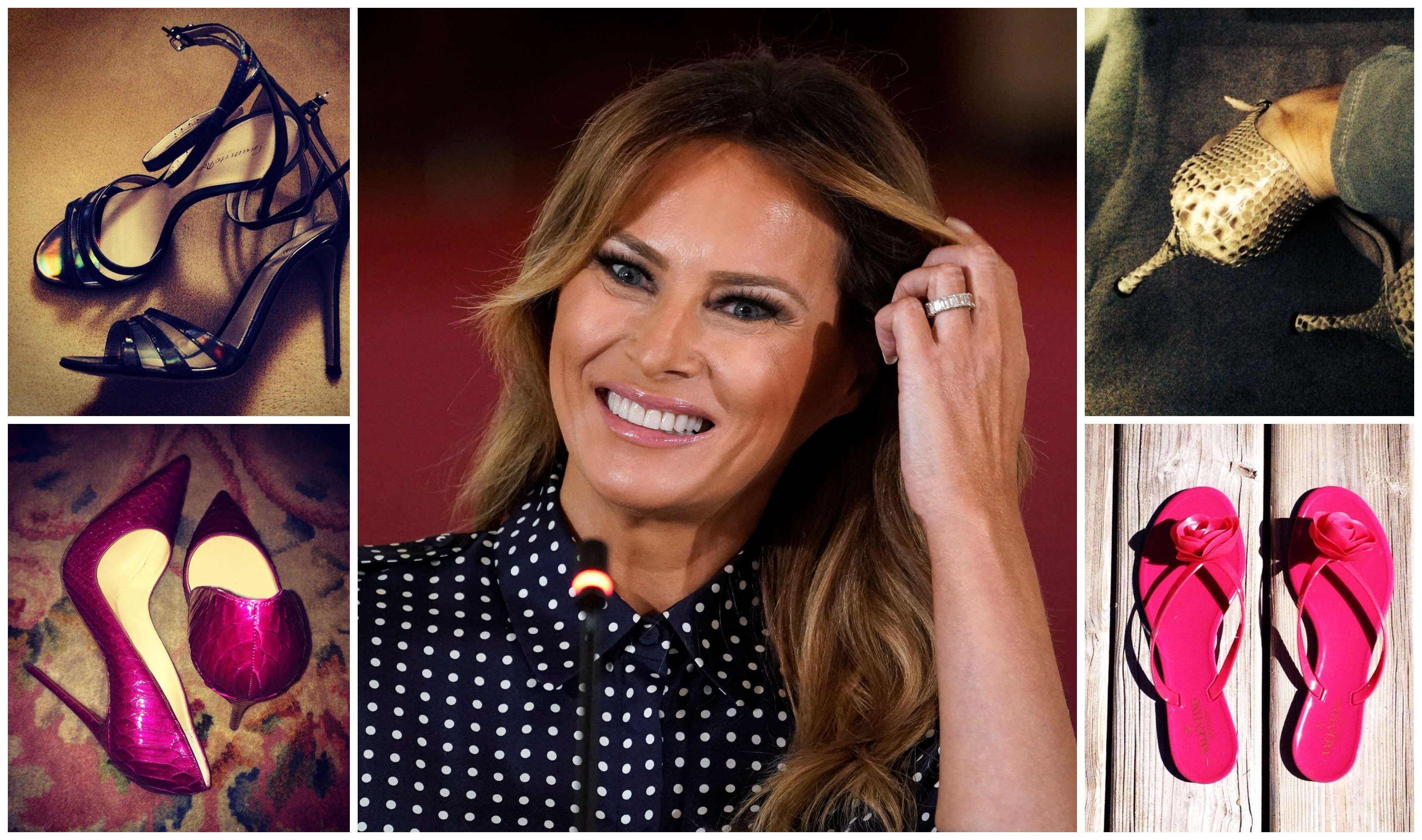 How many pairs of shoes does Melania Trump own? And what are her favourite brands? Photos: Getty, Twitter