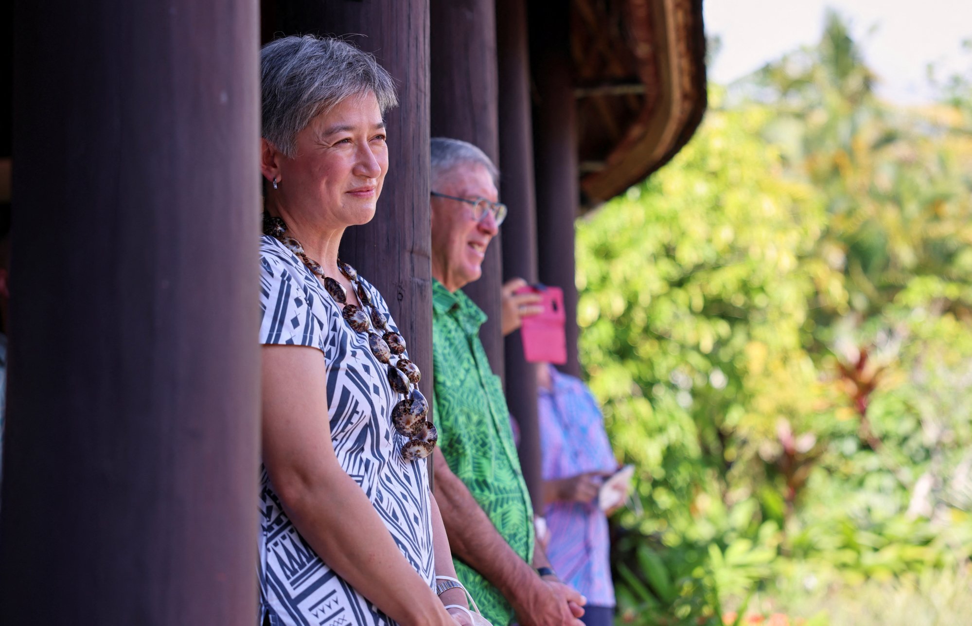 Australian Foreign Minister Penny Wong attends a traditional welcome in Samoa on June 2. Photo: Handout via Reuters