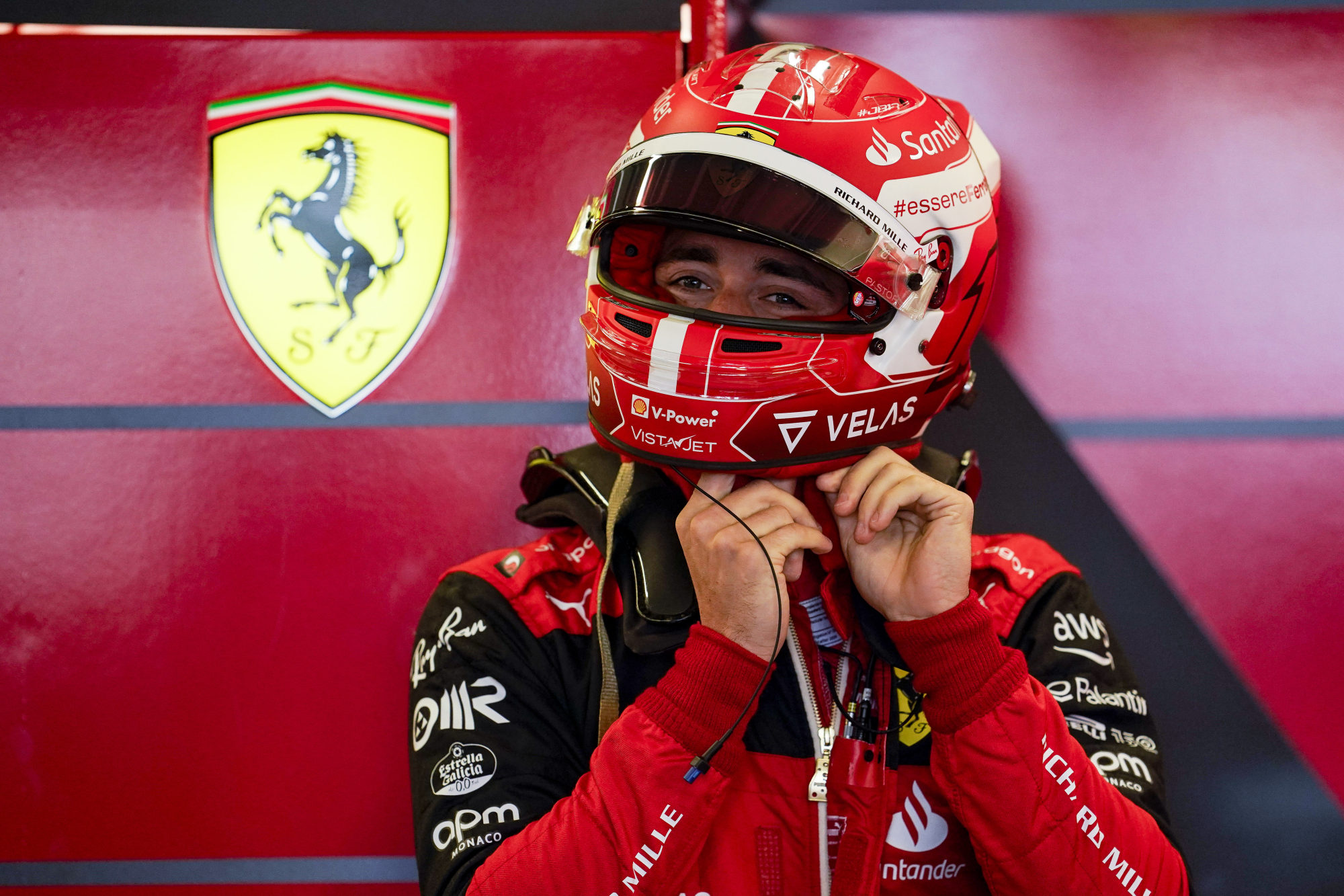 Charles Leclerc of Ferrari is seen ahead of a practice session. Photo: dpa