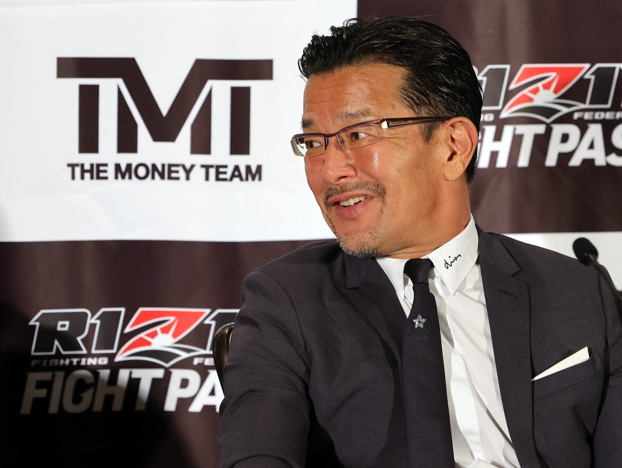 Rizin Fighting Federation CEO Nobuyuki Sakakibara looks on at the news conference announcing an exhibition boxing bout between Floyd Mayweather Jnr and Mikuru Asakura. Photo: AFP