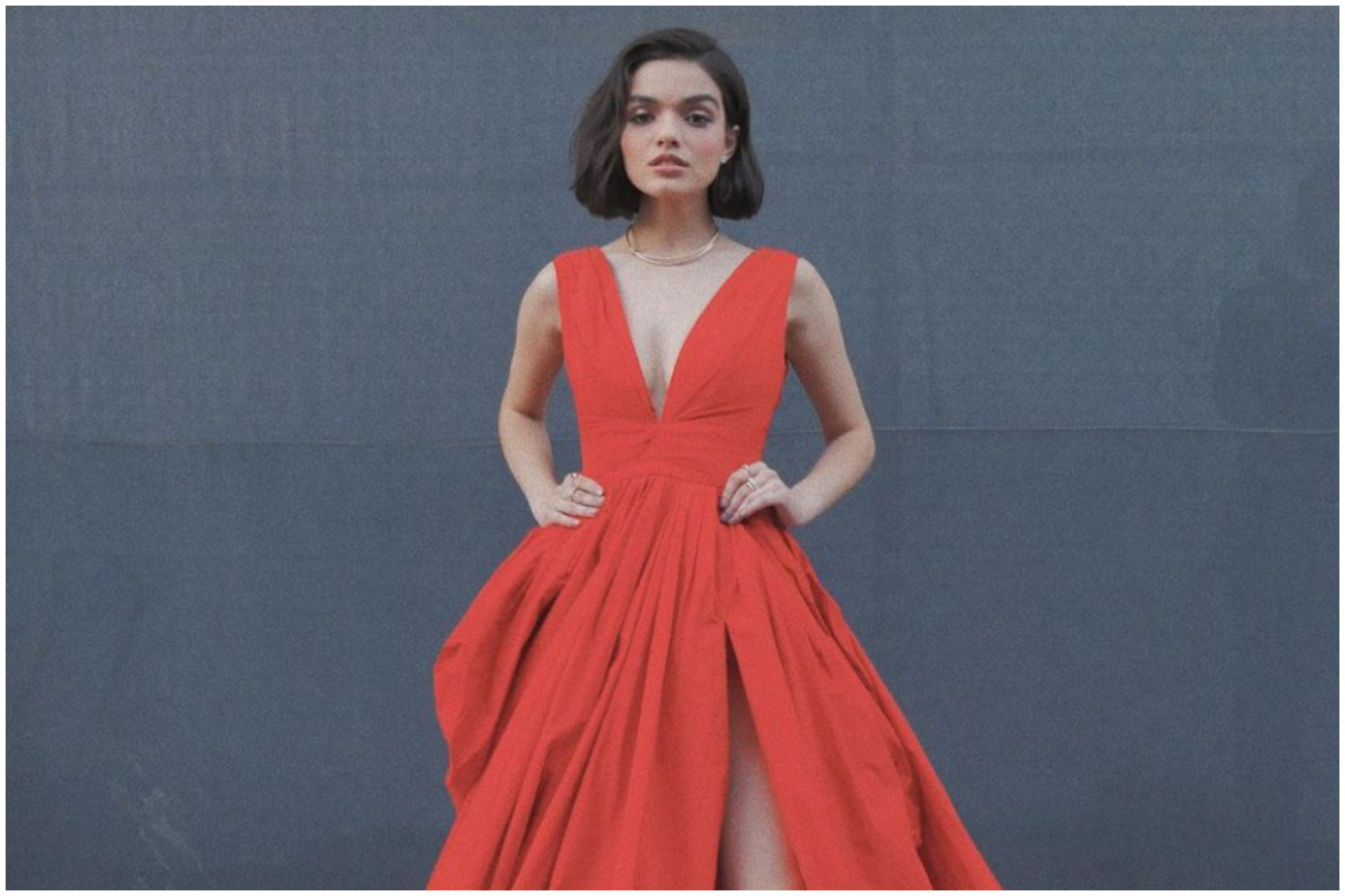At the 2022 Grammys, Rachel Zegler followed a red carpet Christian Dior look with this dress from Zuhair Murad. Photo: @rachelzegler/Instagram
