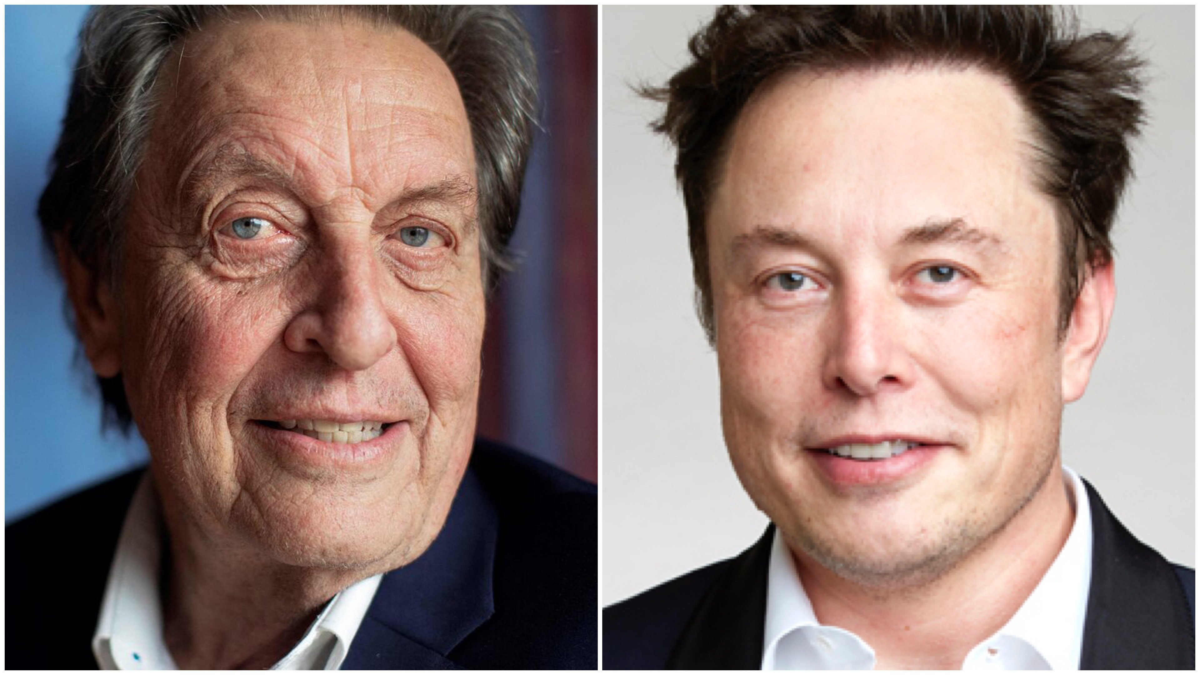 Elon Musk once described his father, Errol, as “evil”. Photos: AFP, Wikimedia Commons