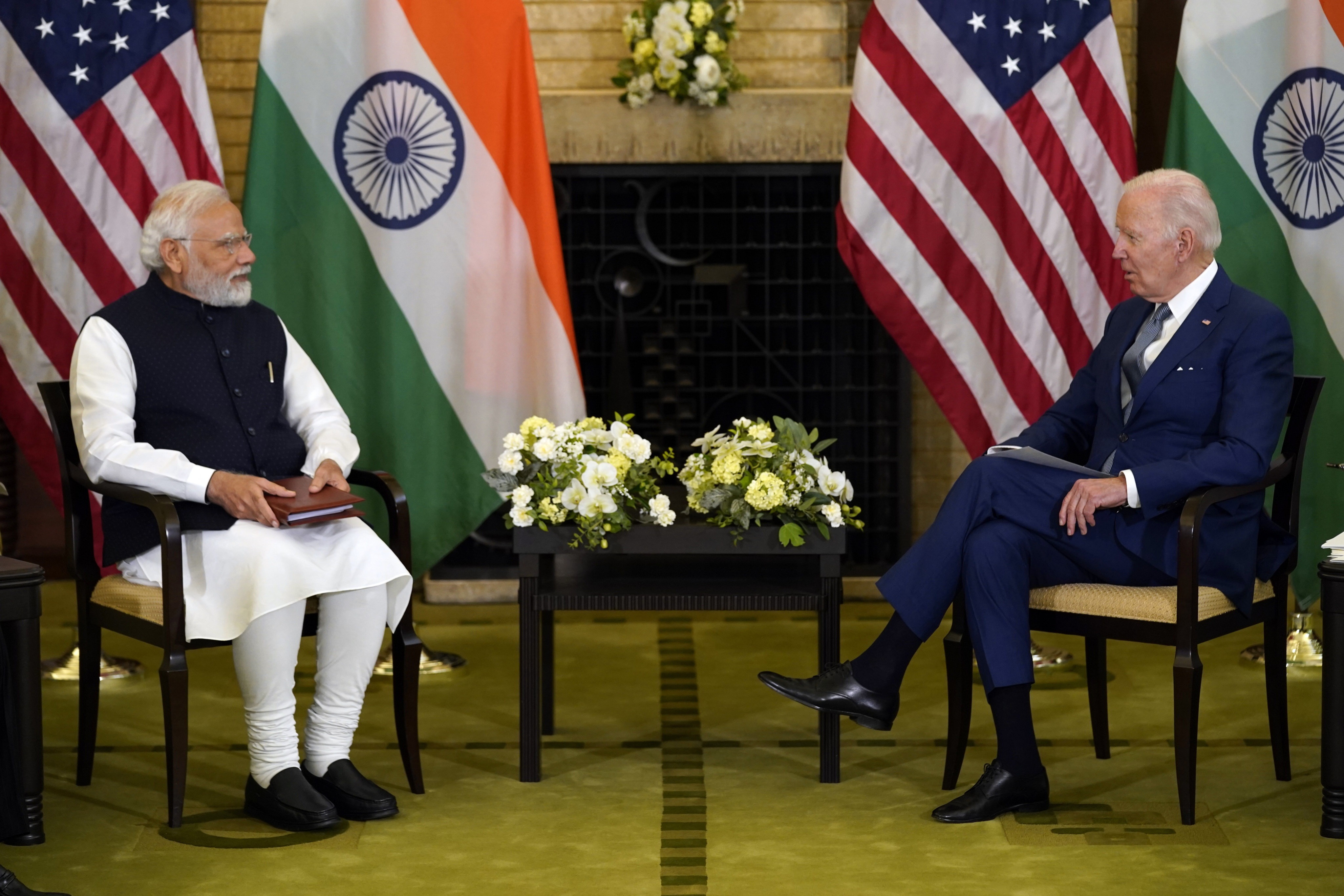 Indian Prime Minister Narendra Modi meets US President Joe Biden during the Quad leaders summit in Tokyo on May 24. Photo: AP