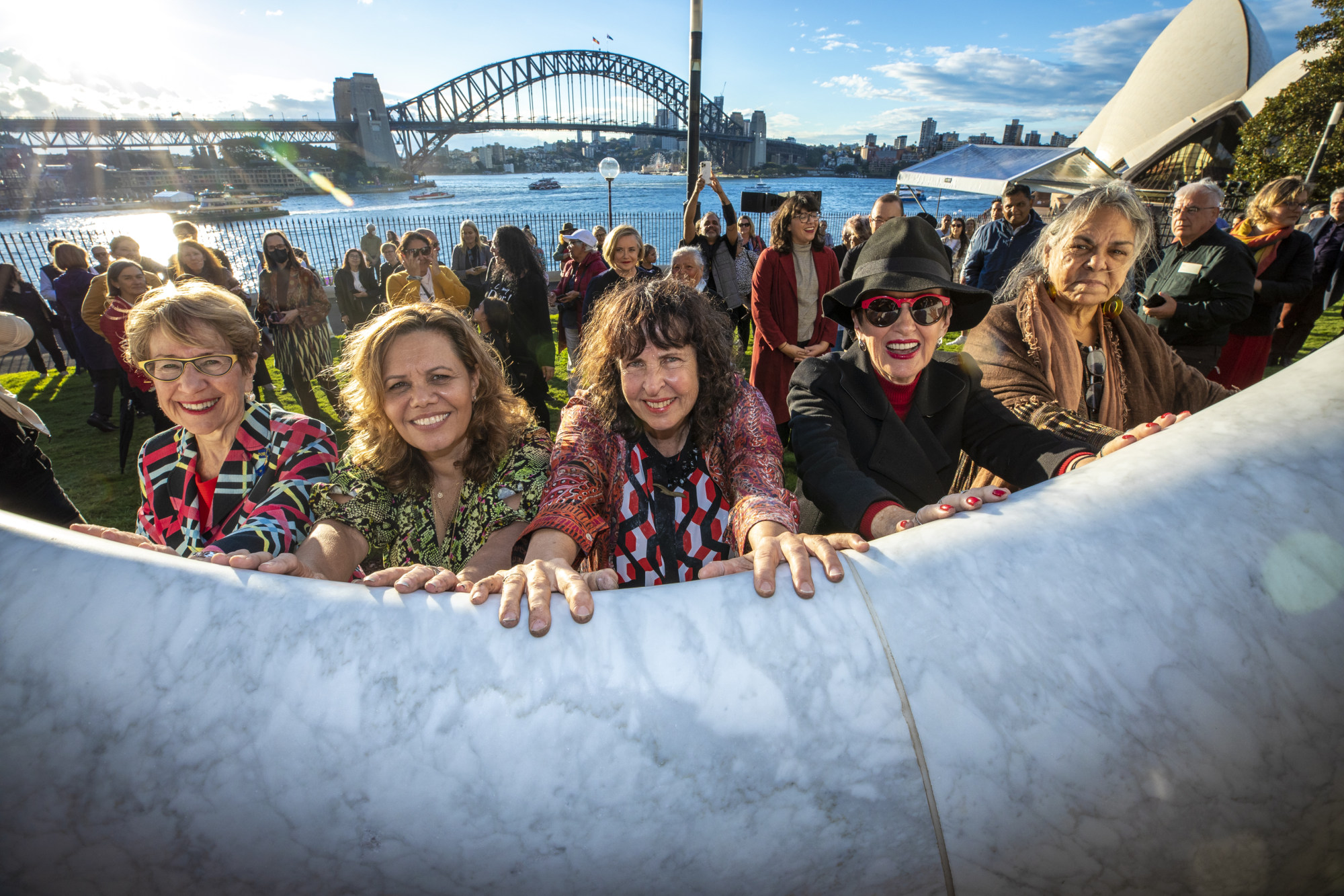 People visit the Bara sculpture at its unveiling on May 28. Photo: Joseph Mayers