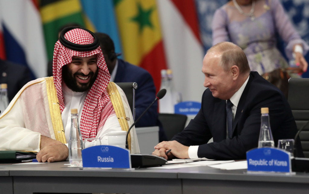 Saudi Arabia’s Crown Prince Mohammed bin Salman and Russia’s President Vladimir Putin. Photo: AFP