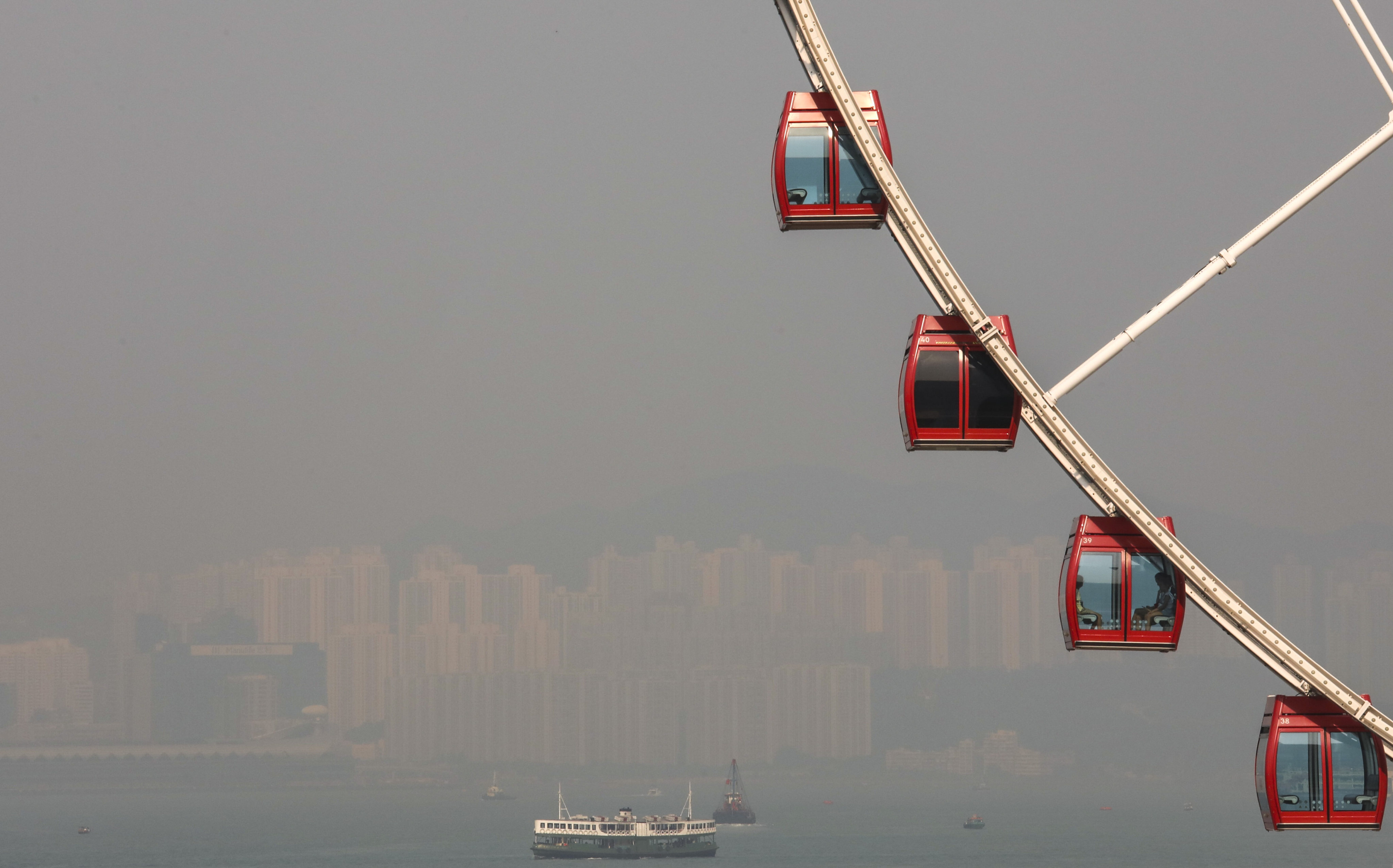 Hong Kong’s Victoria Harbour shrouded in haze. Photo: Nora Tam