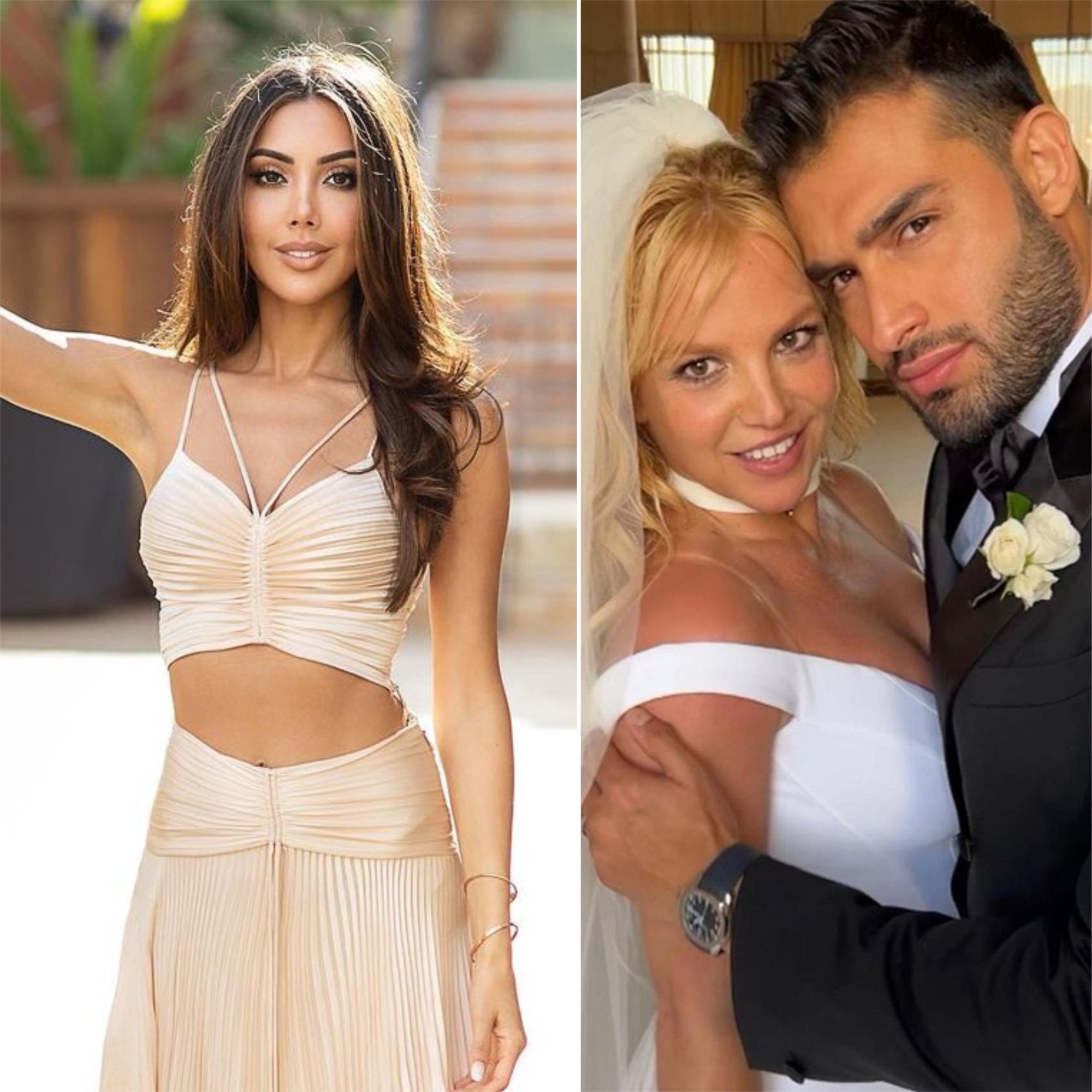 Fay Asghari is an Iranian-American cosmetics nurse and sister to Britney Spears’ new husband, Sam Asghari. Photos: @fayasgharii, @samasghari/Instagram