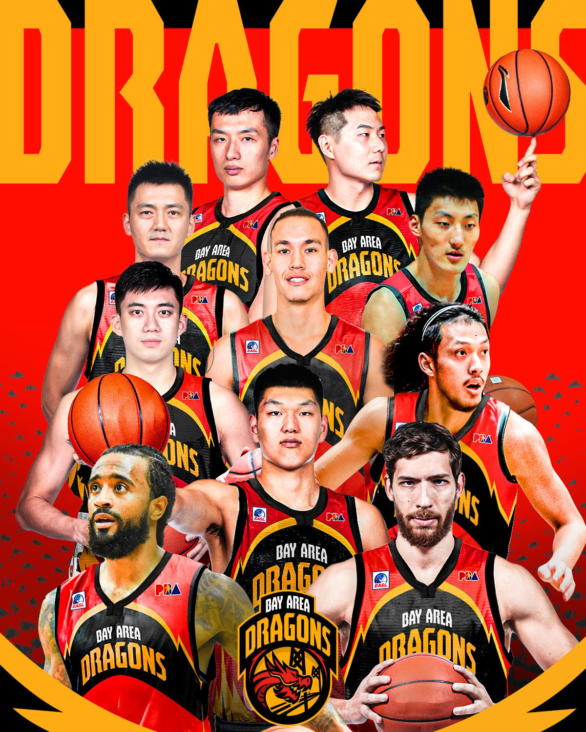 The team poster for the Bay Area Dragons. Photo: Handout