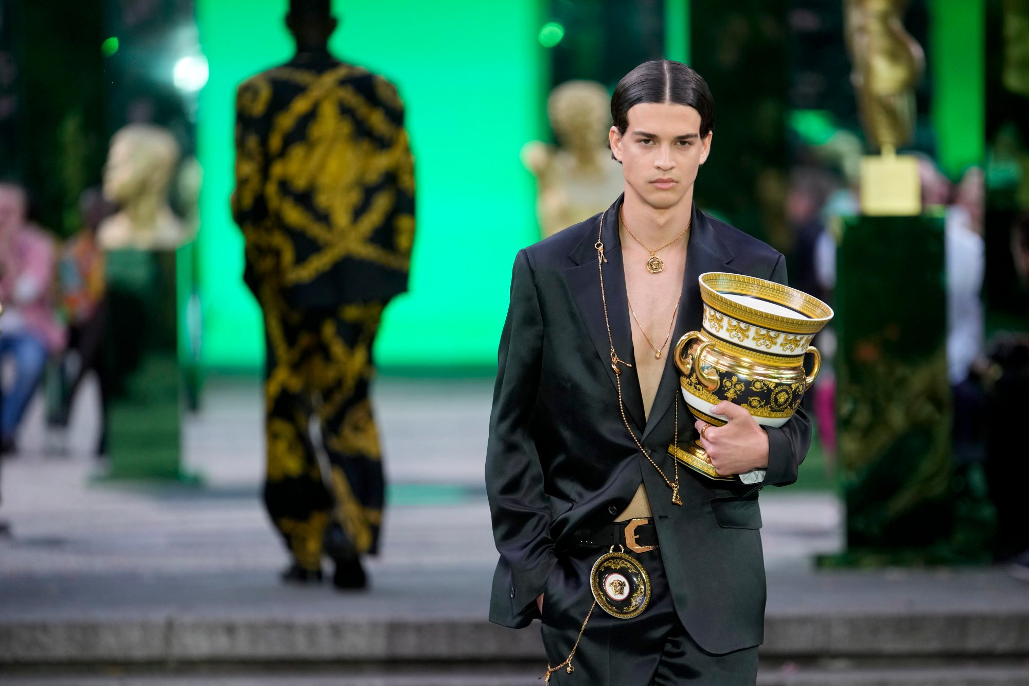 Milan Men's Fashion Week: Versace invoked pop Baroque style with a