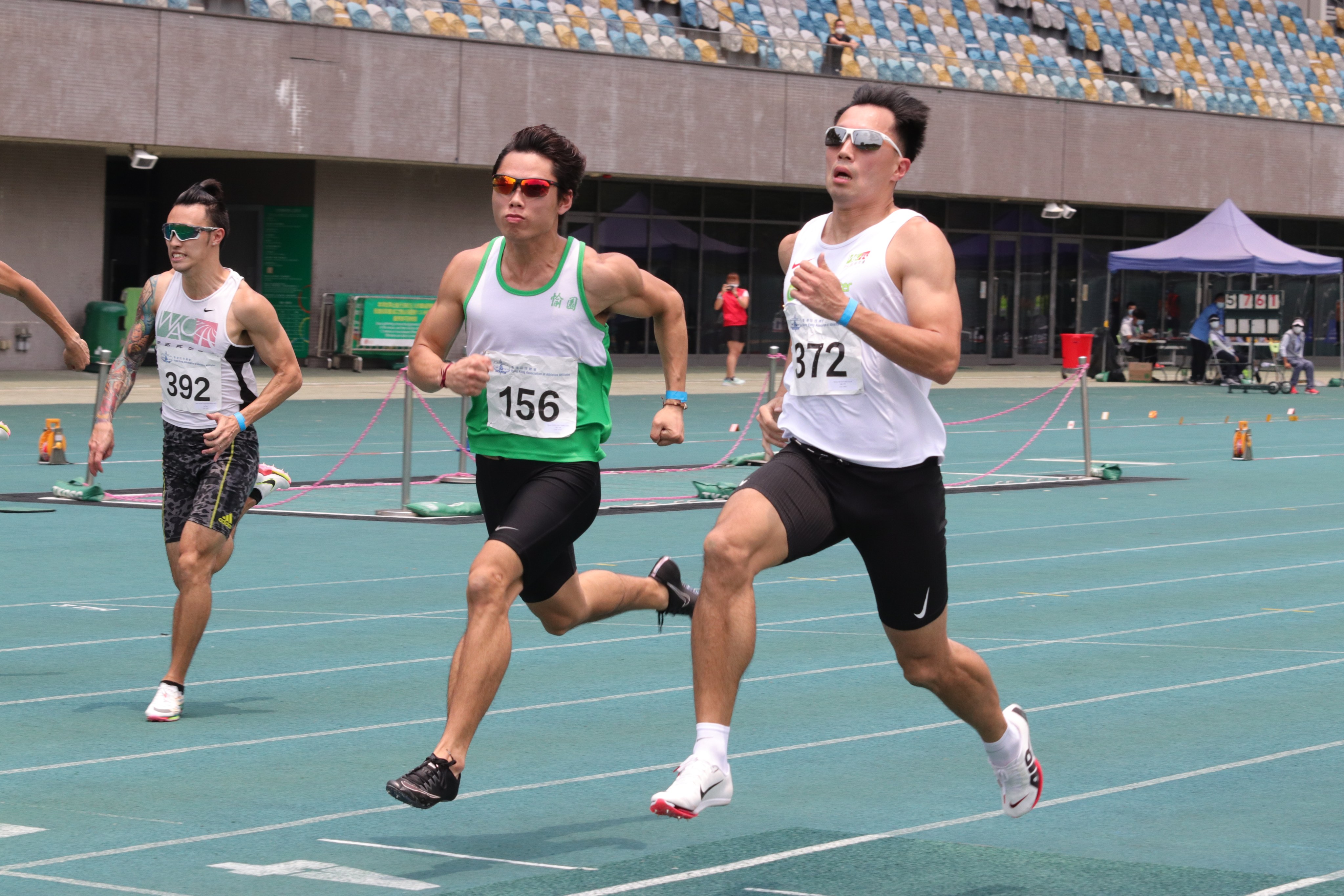 Ng Ka-fung (right) during the Hong Kong Athletics Series. Photo: Shirley Chui