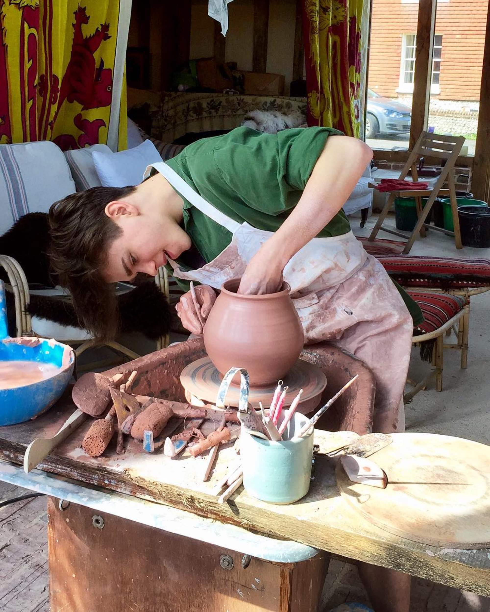 Sam Chatto is often found covered in clay. Photo: @samchatto/Instagram