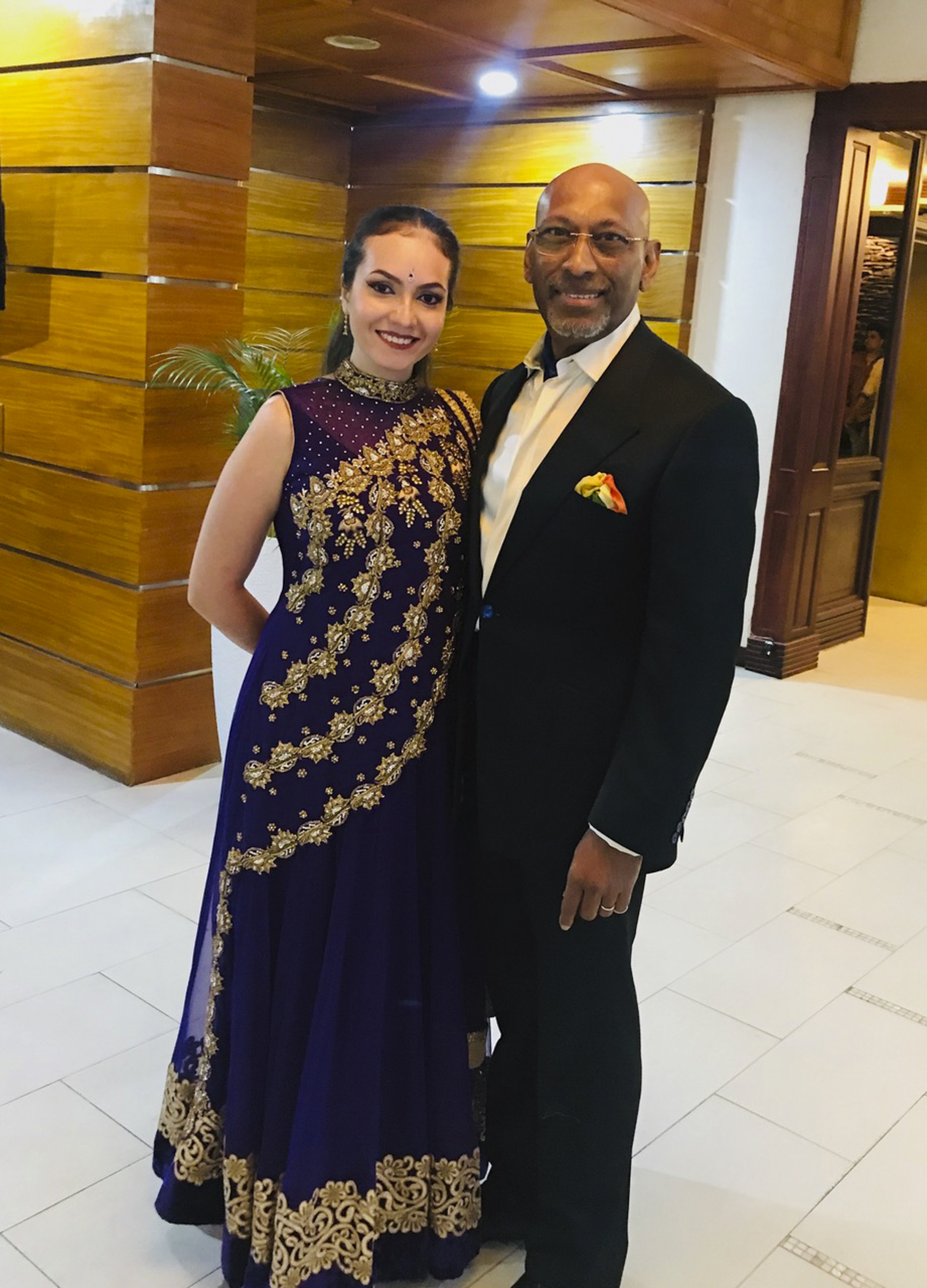 Ramroop with his wife, Daniela. Photo: courtesy of Andrew Ramroop