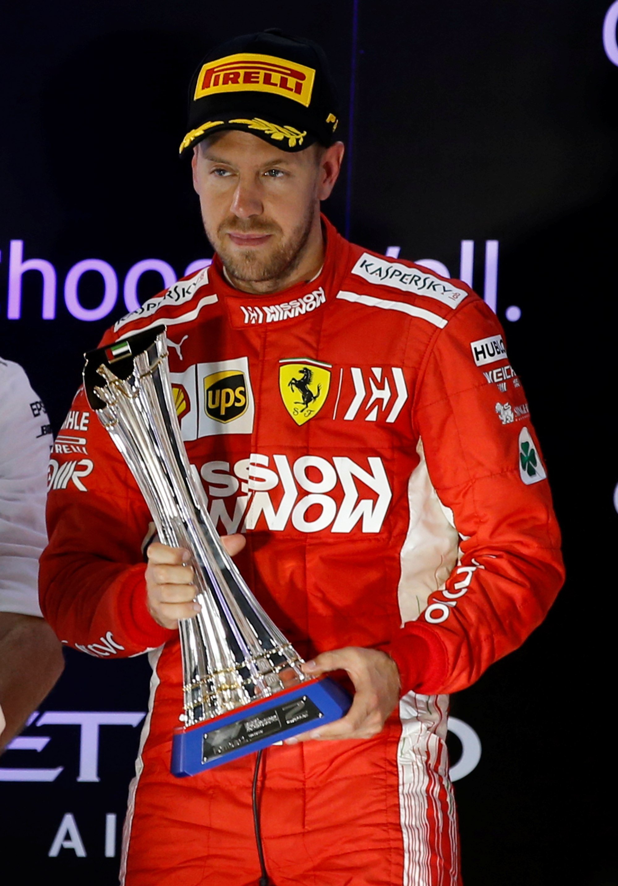 German Formula One driver Sebastian Vettel of Ferrari after his second place in the 2018 Abu Dhabi Grand Prix. Photo: EPA-EFE