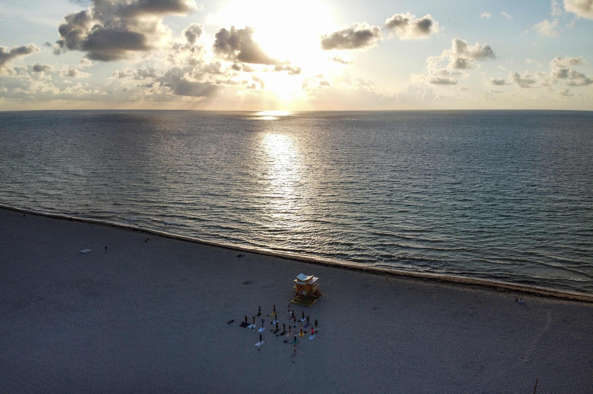 Yoga brings lifestyle benefit to residents of Miami Beach, Florida, US. Photo: AFP