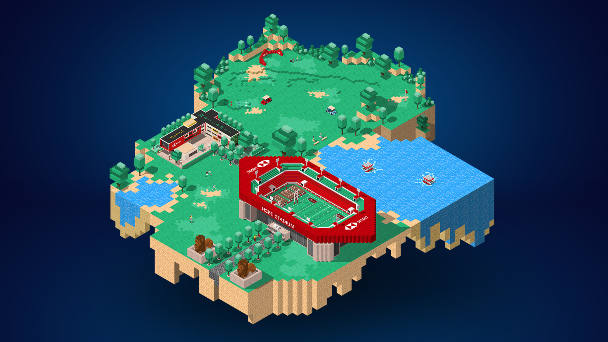 An early rendering of HSBC’s virtual land inside the metaverse. Photo: Handout