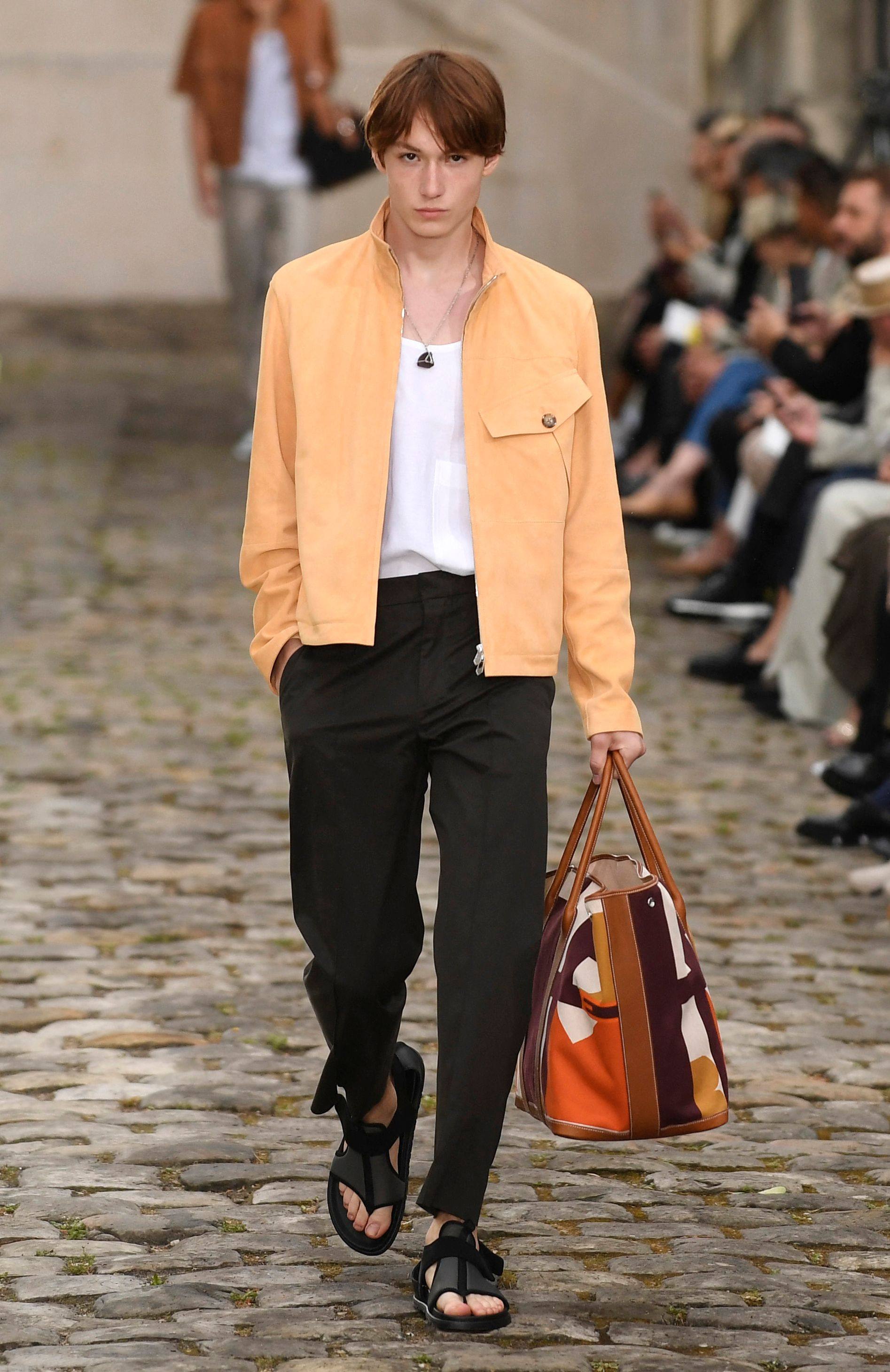 Hermès’ signature Haut à courroies bag was given a contemporary update for the brand’s menswear spring/summer 2023 show as part of Paris Fashion Week, in Paris, on June 25. Photo: AFP