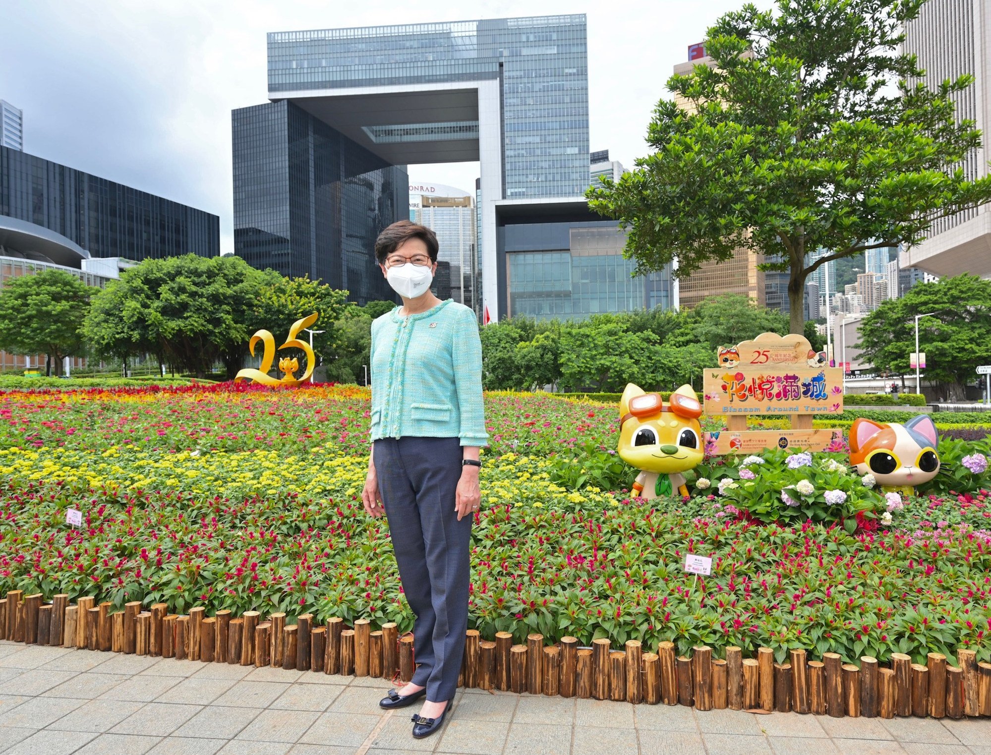 Lam posted photos of herself pictured near landmarks like the Chief Executive’s Office in Admiralty. Photo: Facebook