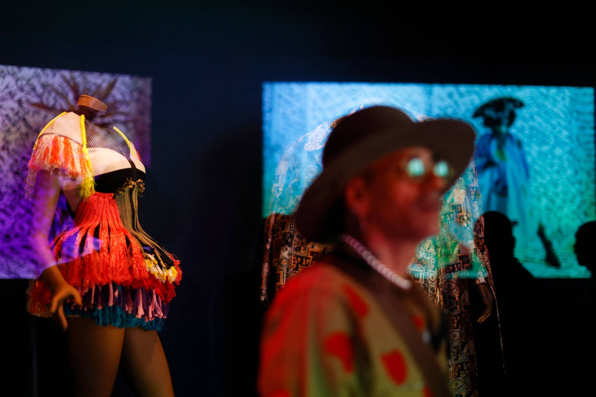 A Dress of Onder Die Invloed designed in 2018 is displayed at the Victoria and Albert Museum in London on June, 27, 2022. Photo: AFP