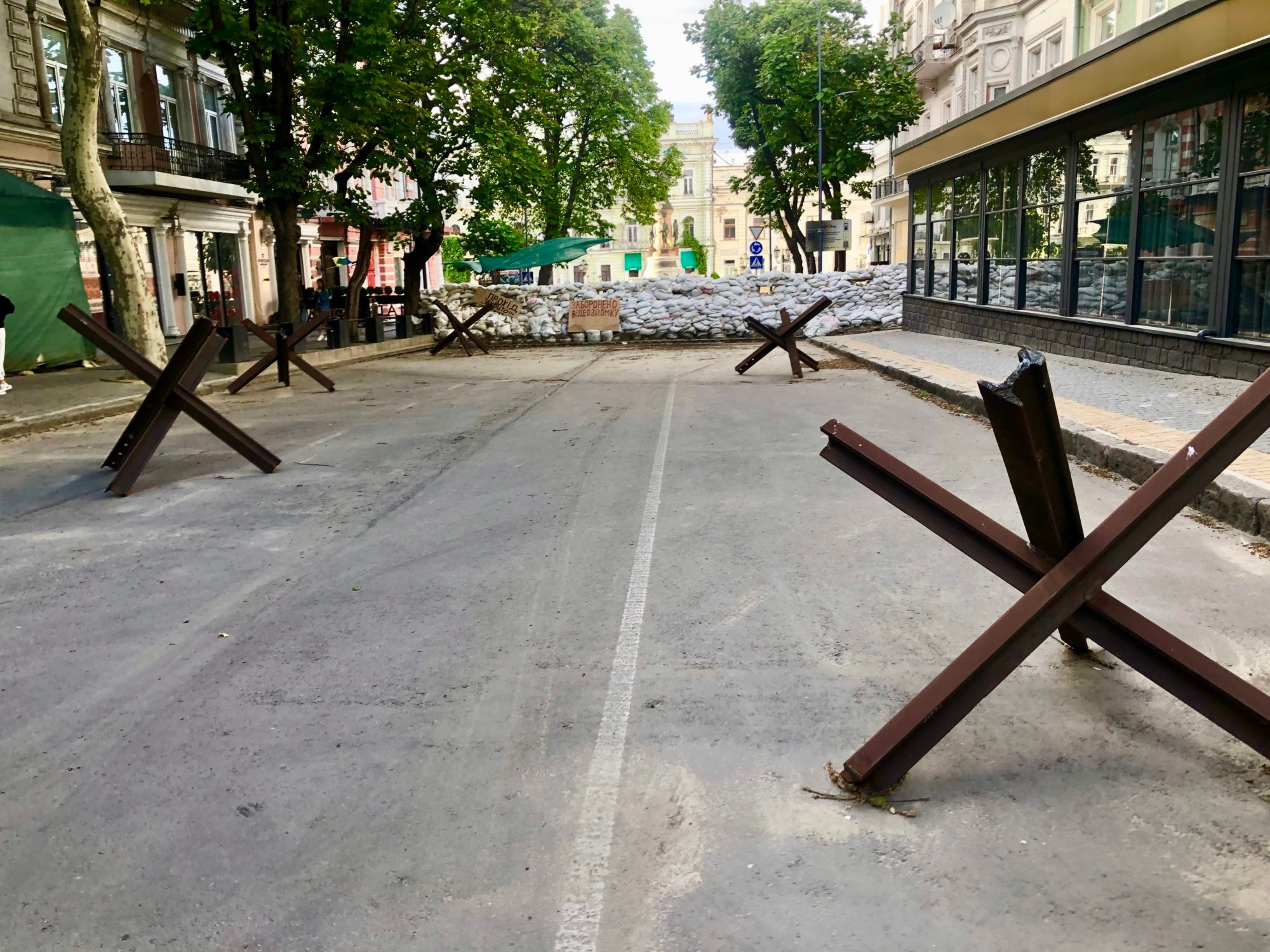 Czech hedgehogs on the streets of Odesa. Photo: Ian Neubauer