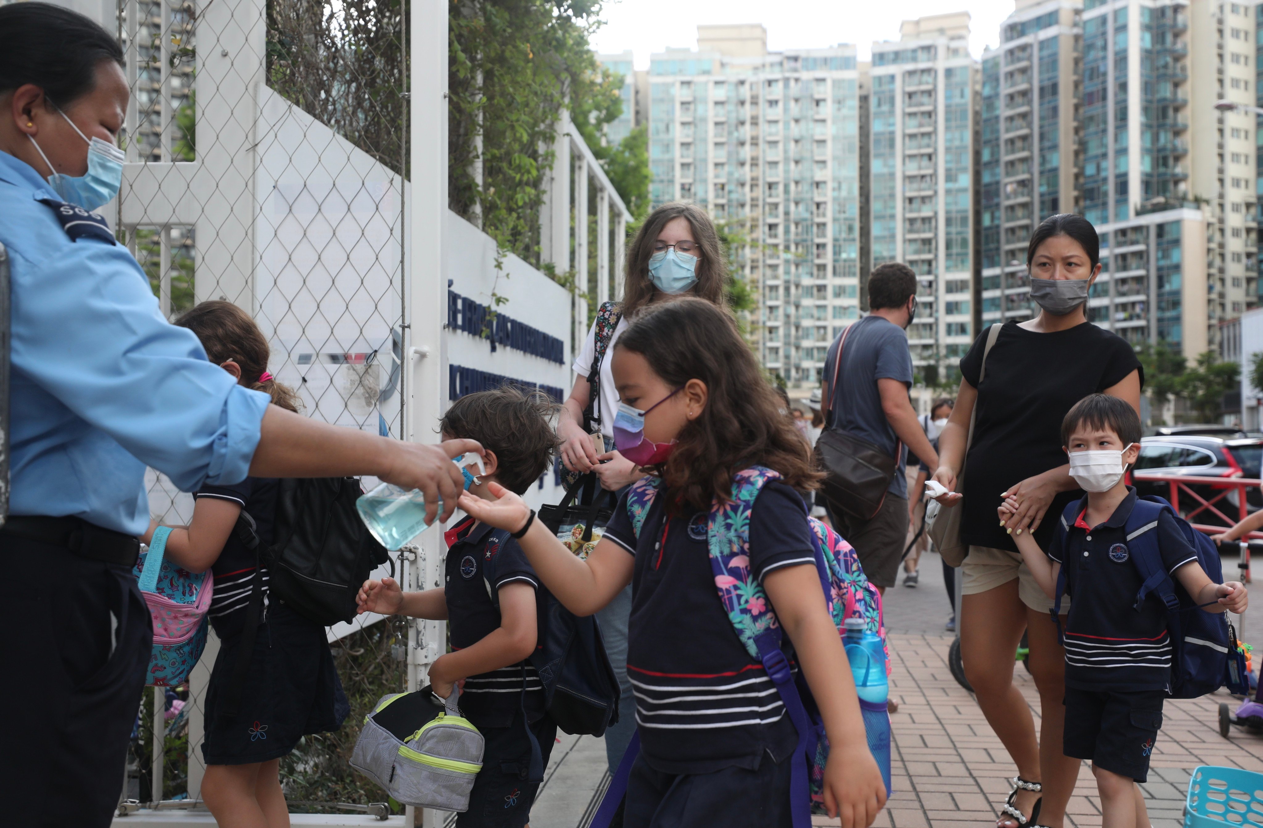 French International School students return to the campus after months of at-home schooling which, although challenging, also brought some gains too. Photo: Xiaomei Chen