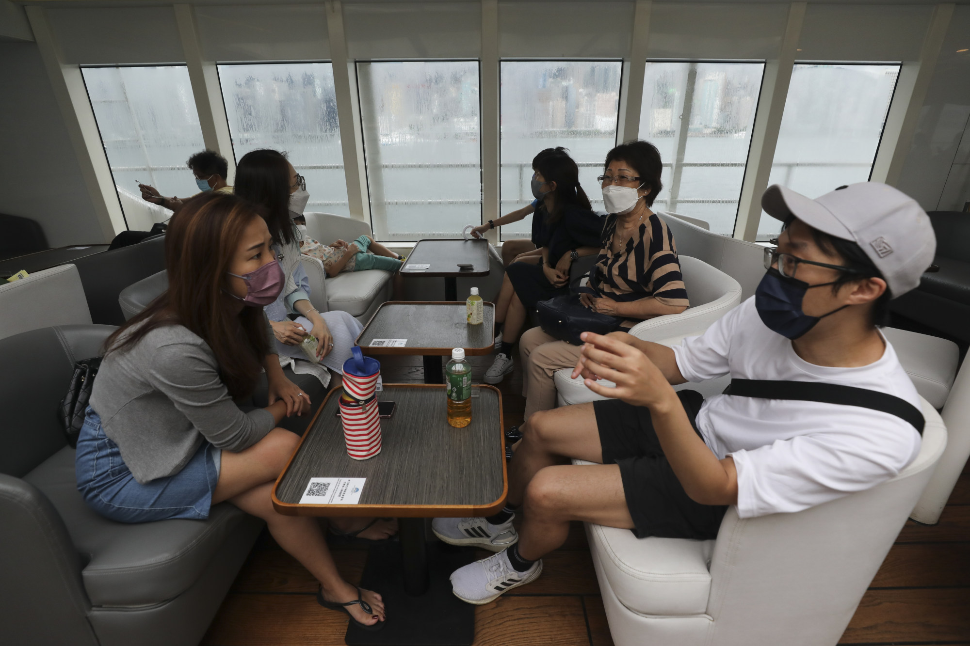 The spacious upper deck seating includes sofas. Photo: Xiaomei Chen
