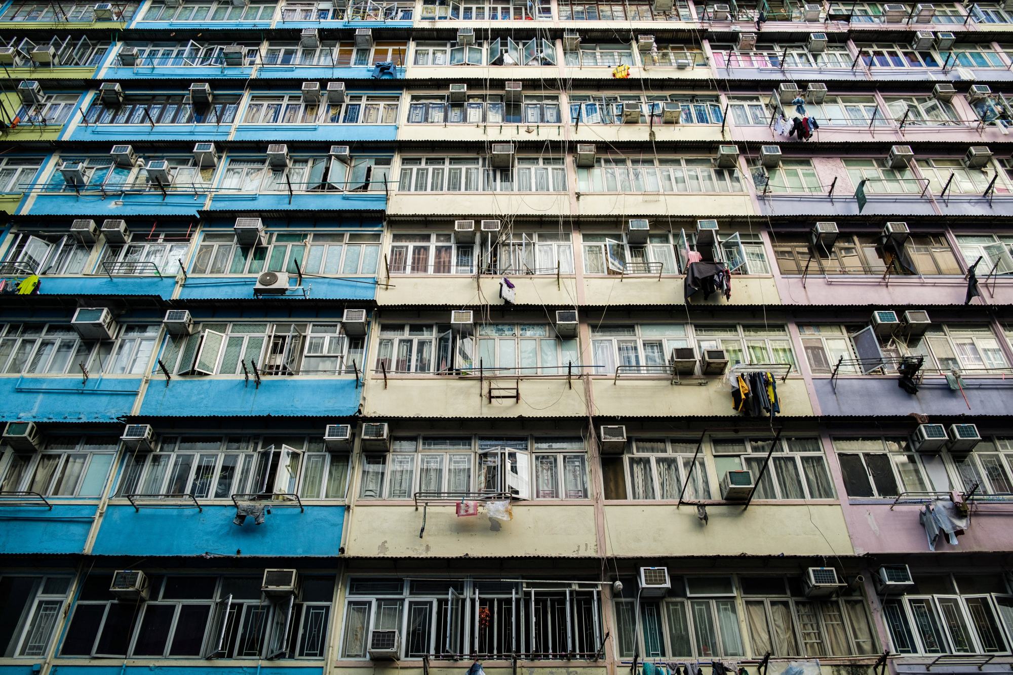 A residential building in Sham Shui Po, the city’s poorest district. Hong Kong has not really improved its housing since the 1950s. Photo: AFP