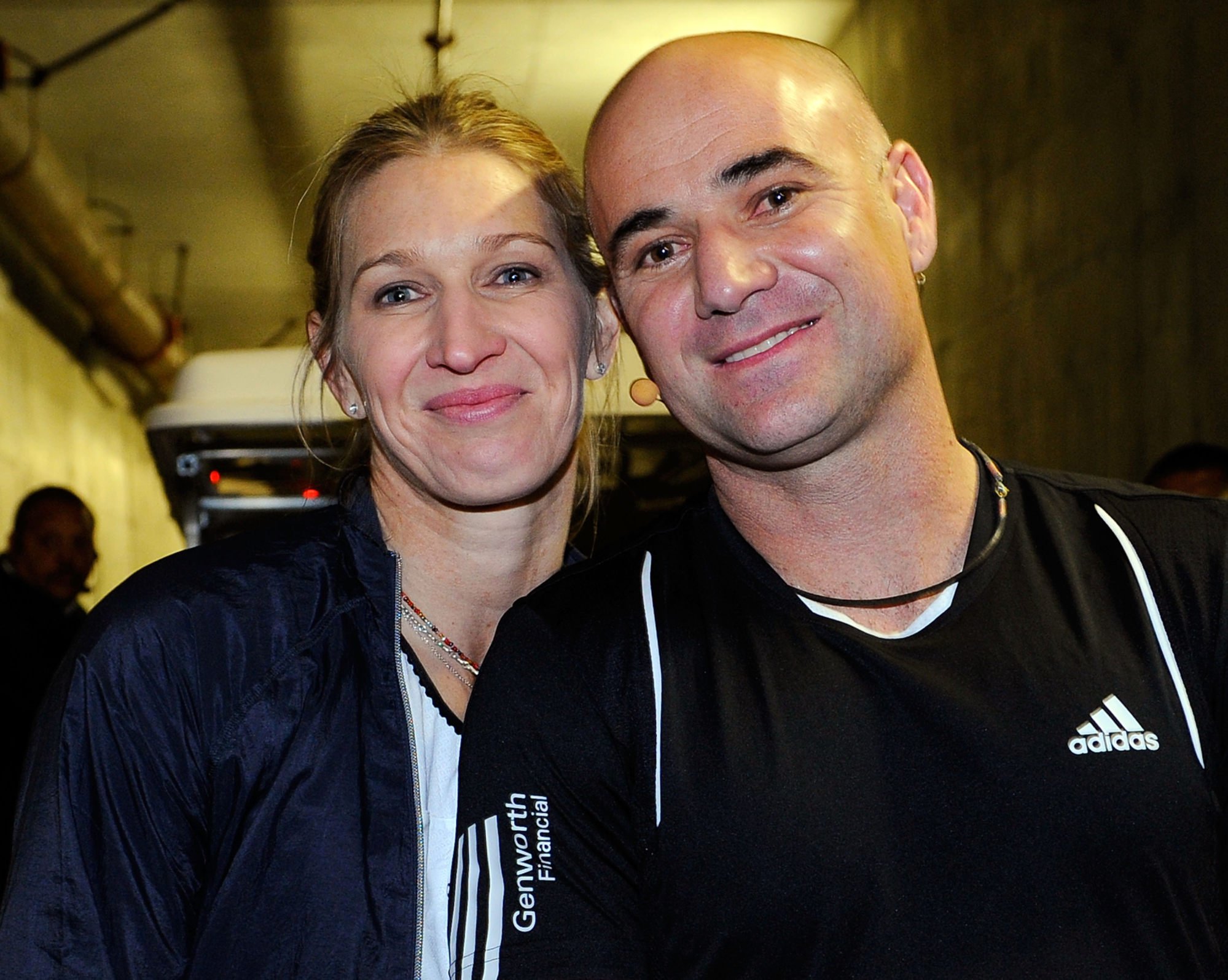 Former tennis star Andre Agassi of the US with his wife and fellow tennis pro Steffi Graf of Germany. Photo: Getty Images/AFP