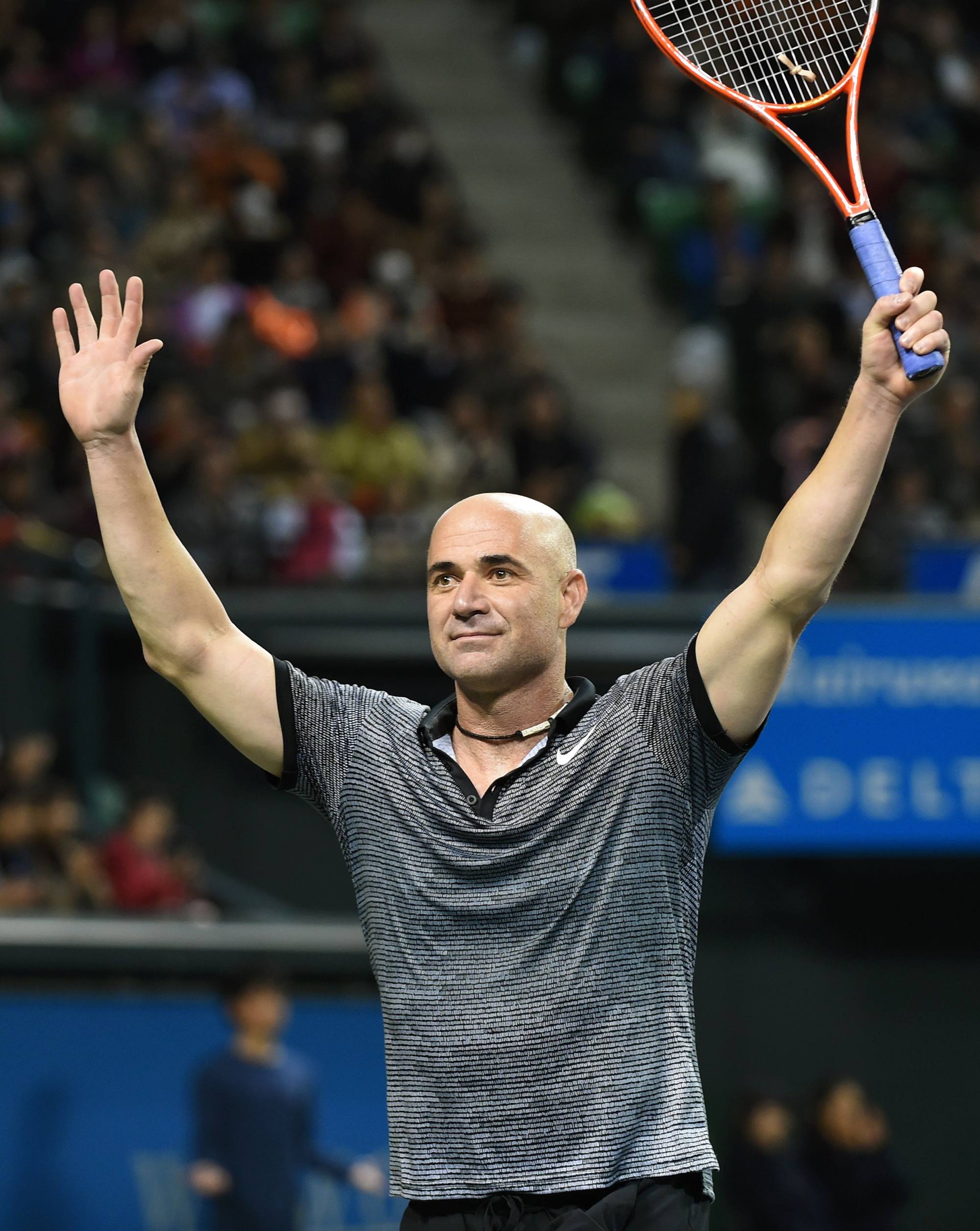 US tennis legend Andre Agassi at an exhibition match in Tokyo, in November 2014. Photo: AFP
