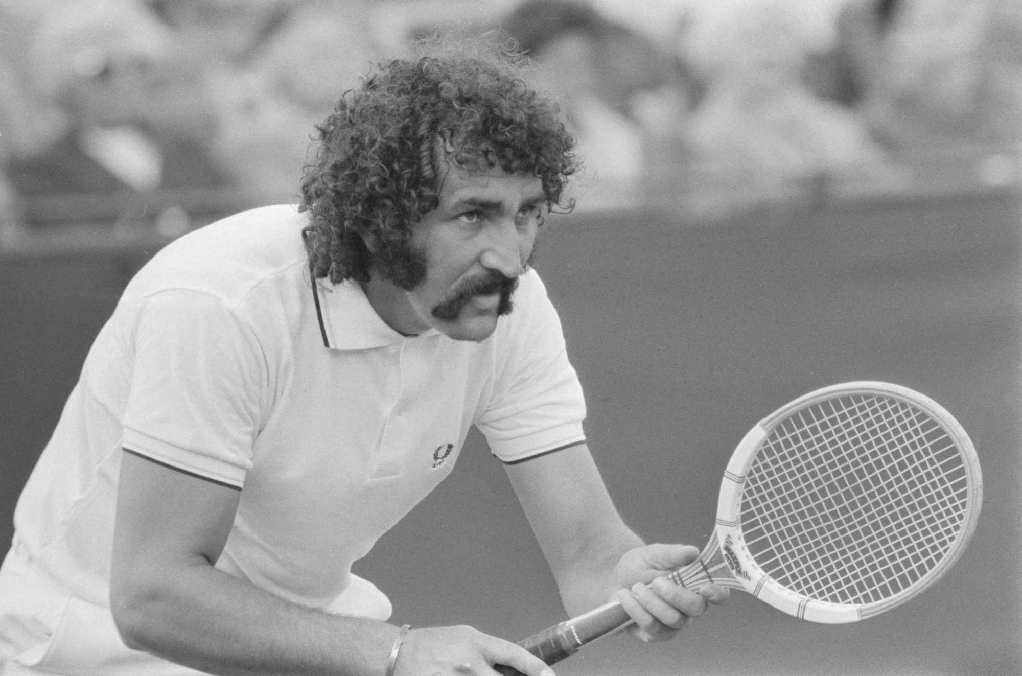 Ion Țiriac from Romania during the 1973 British Hard Court Championships in Bournemouth, UK. Photo: Evening Standard/Hulton Archive/Getty Images