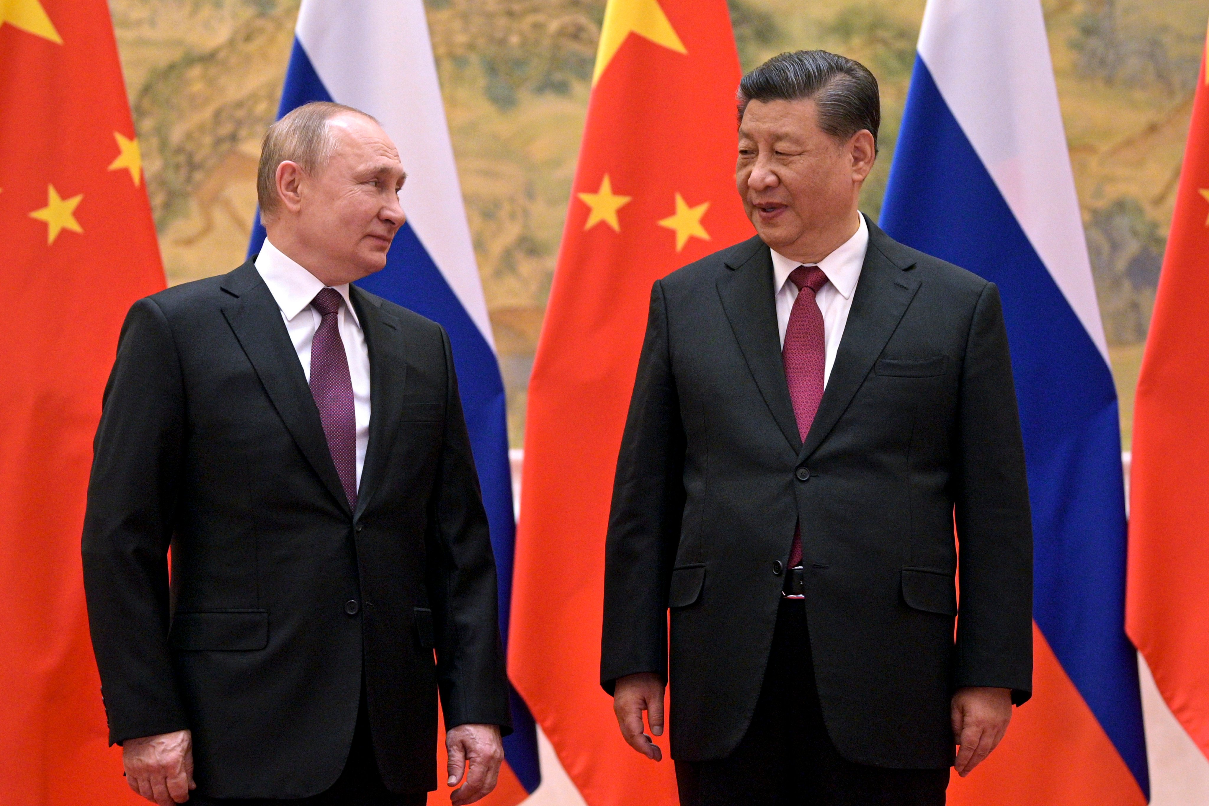 Russian President Vladimir Putin meets Chinese President Xi Jinping in Beijing on February 4. Russia is more reliant on China following its invasion of Ukraine. Photo: AP