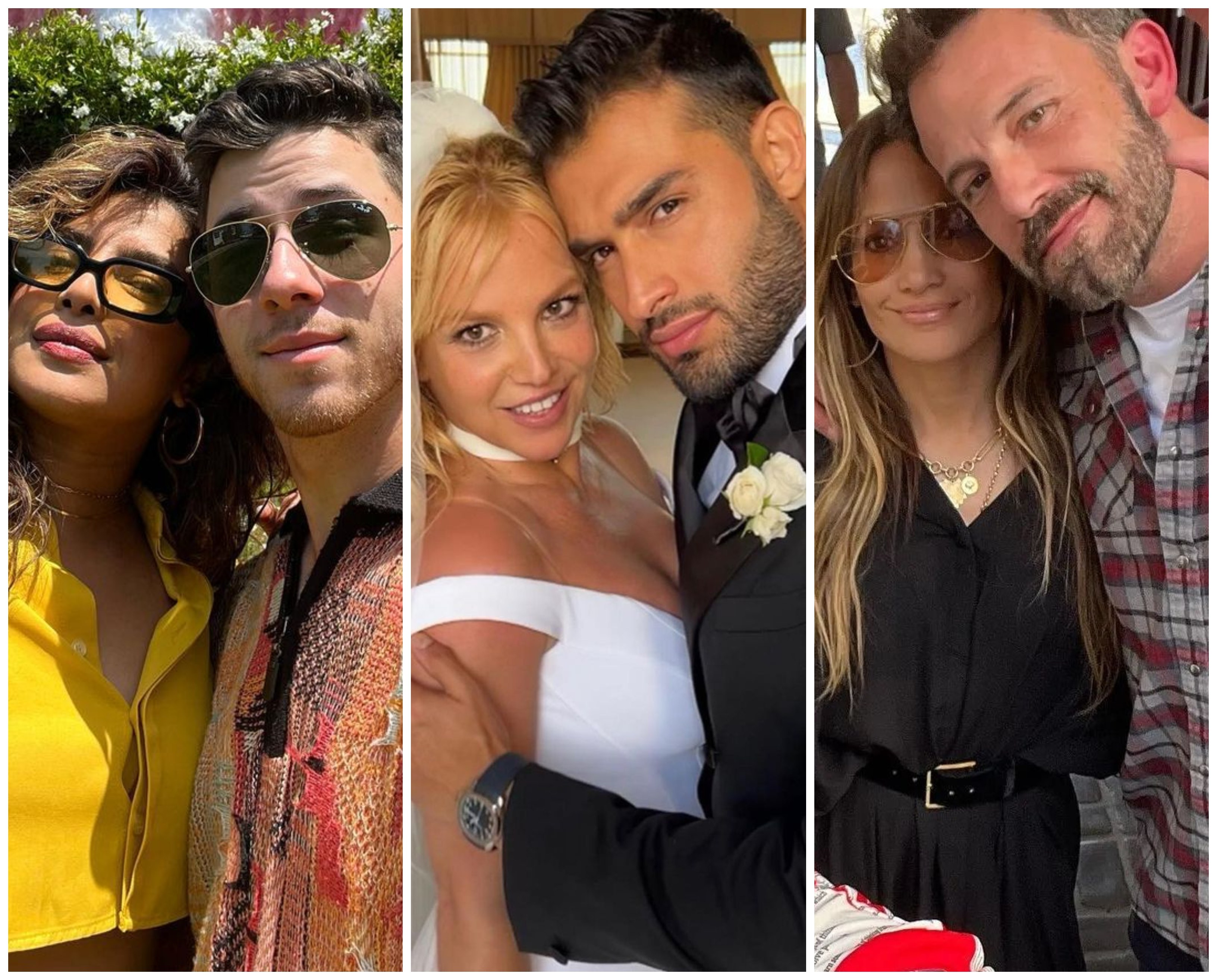 Meet these male celebrities married to older women, including Nick Jonas and Priyanka Chopra, Sam Asghari and Britney Spears, and Ben Affleck and Jennifer Lopez. Photos: @nickjonas, @samasghari, @benaffleckoficiall/Instagram