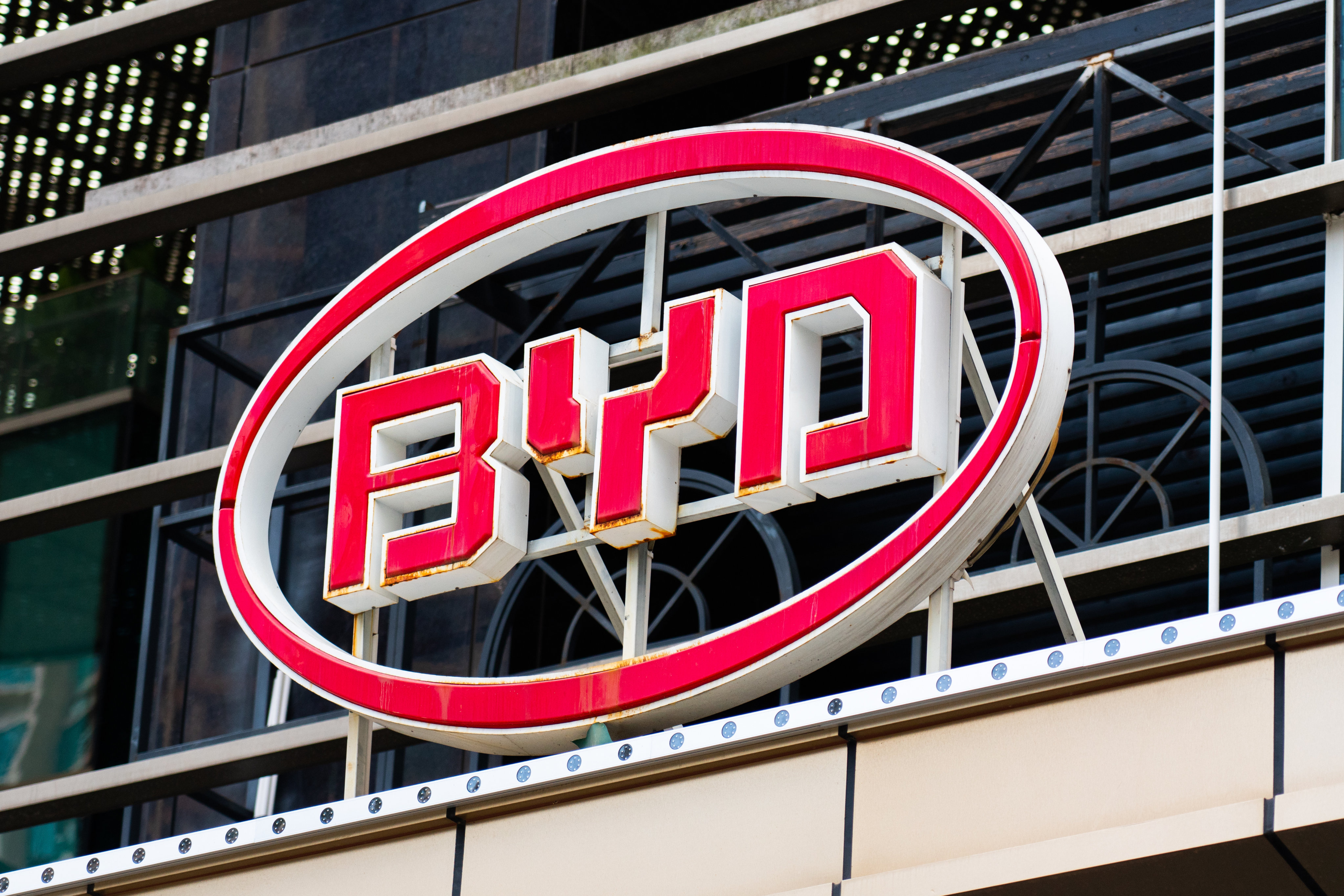 BYD logo seen in Shenzhen. Photo: Getty