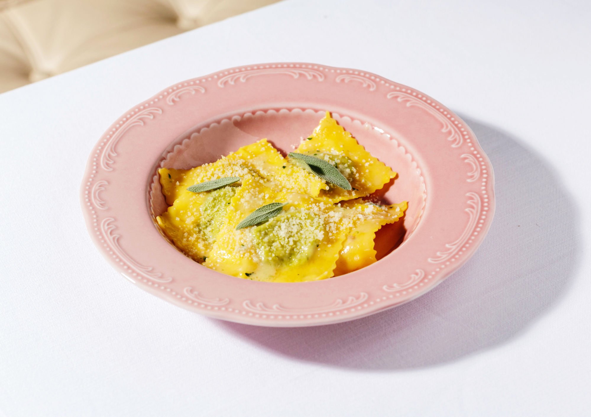Ricotta and spinach ravioli at Ramato.