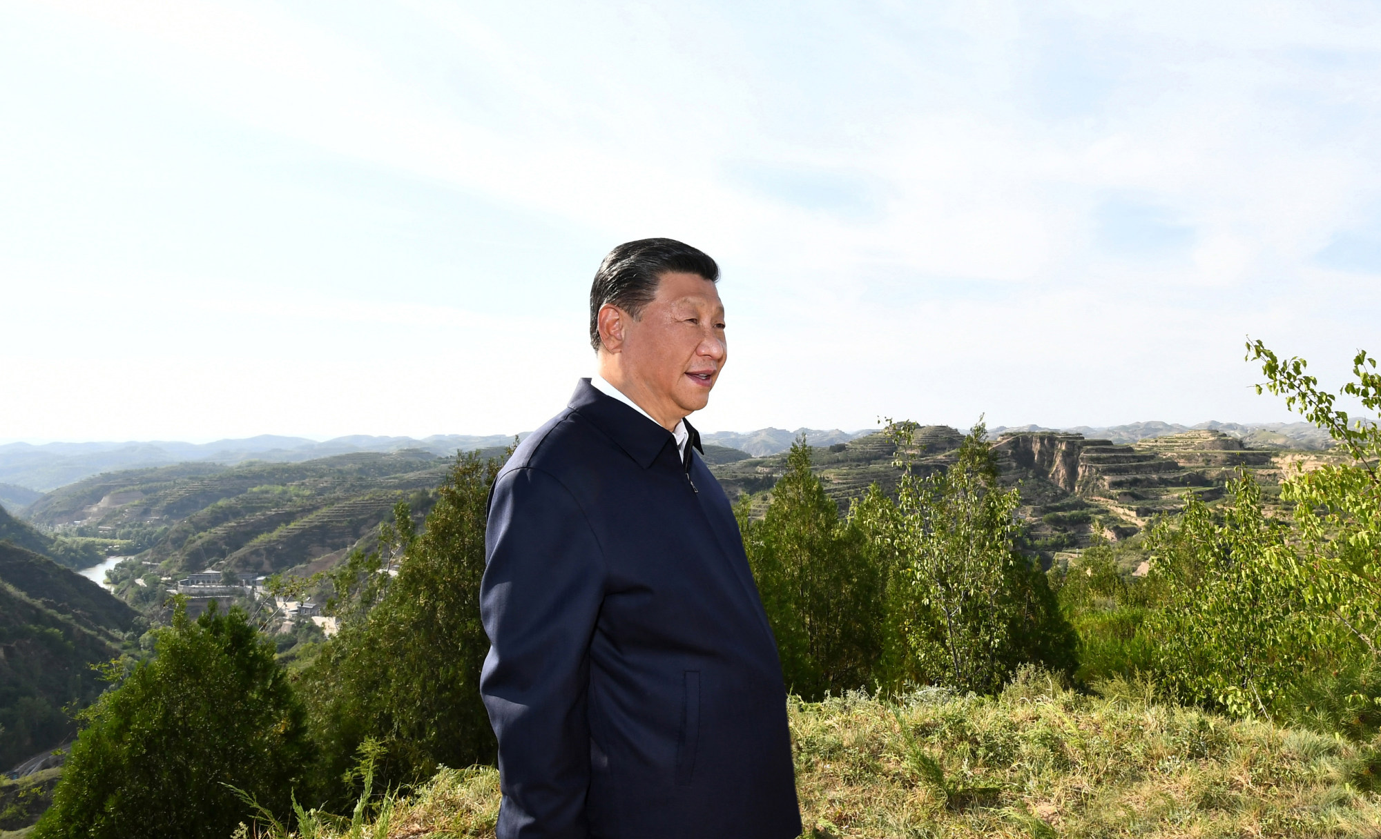 President Xi Jinping frequently sports a zippered windbreaker. Photo: Xinhua