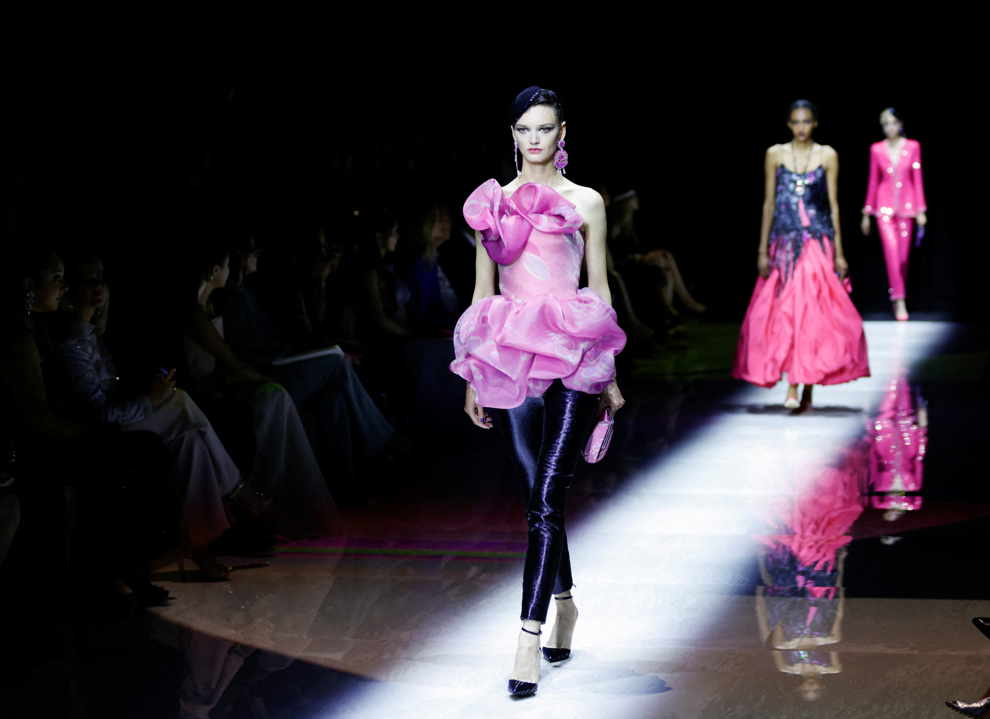 Shimmering organzas featured heavily in Giorgio Armani’s haute couture autumn/winter 2022-2023 collection. Photo: Reuters