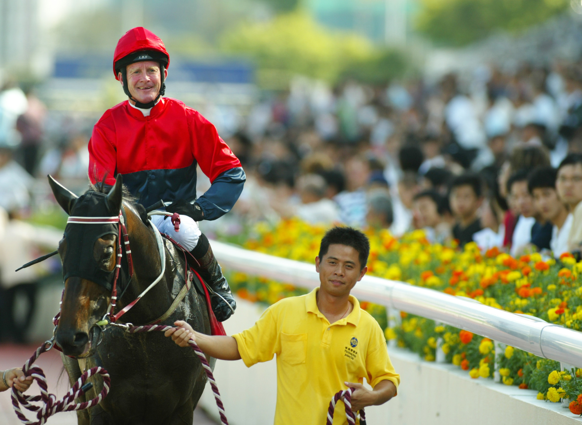 Michael Kinane returns after winning the Champions & Chater Cup at Sha Tin in 2007. Photo: Kenneth Chan