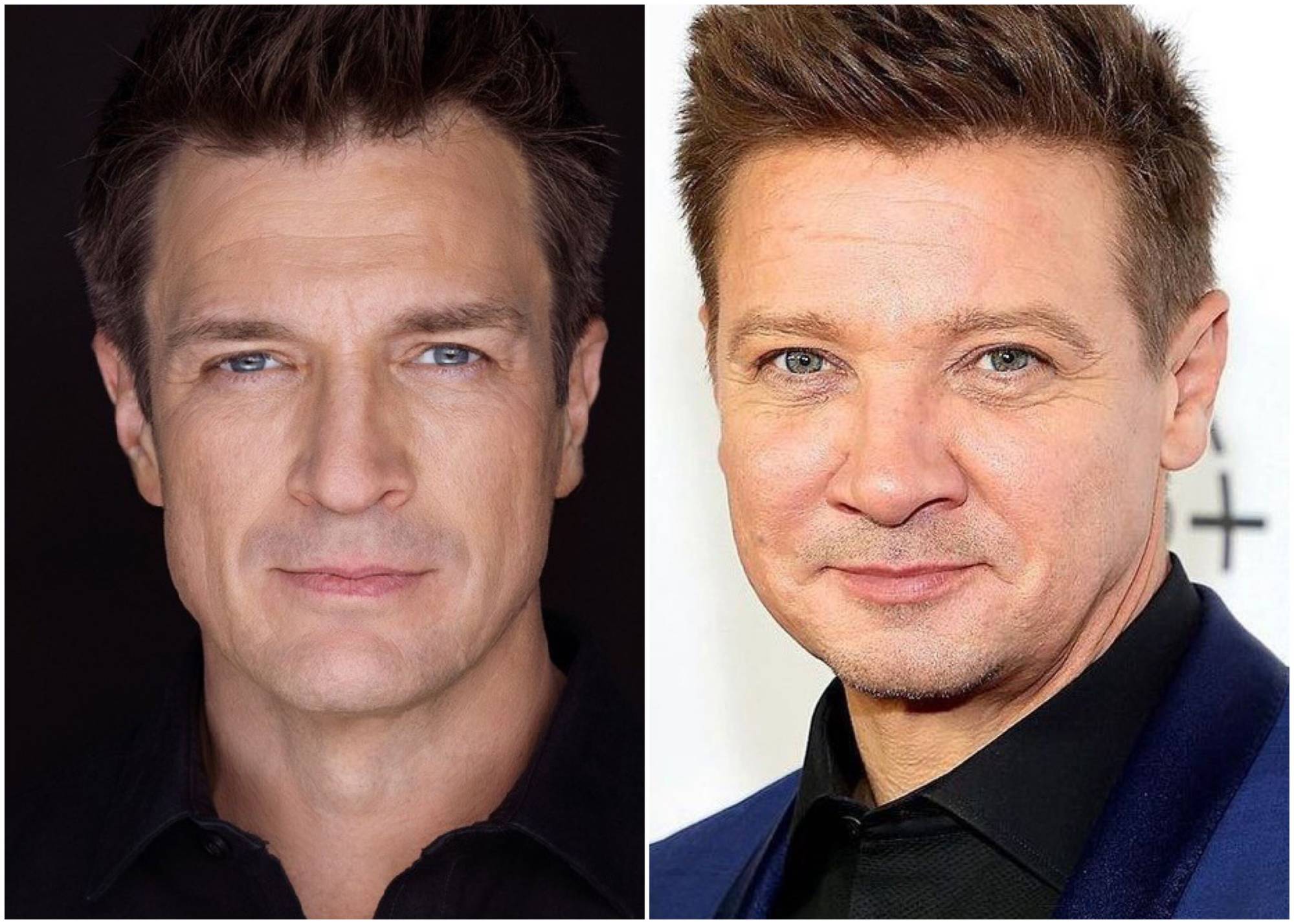 Even Nathan Fillion (left) reckons he and Jeremy Renner could be brothers. Photos: @fanexpoboston, @jeremyrenner/Instagram